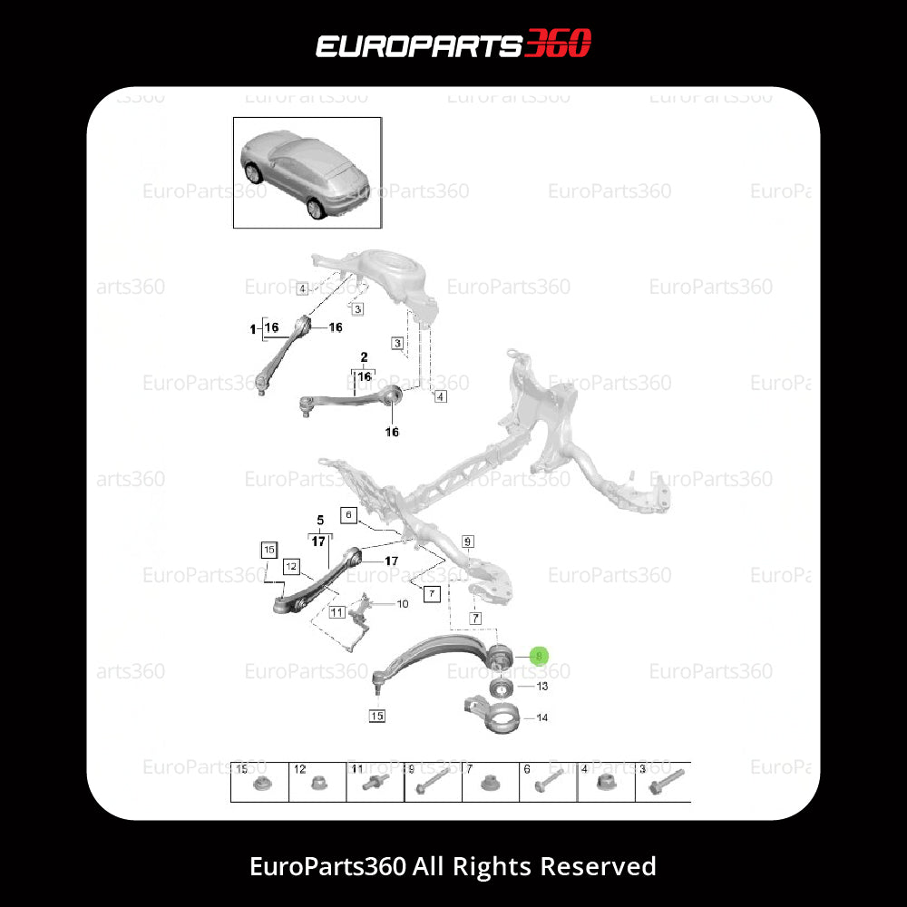 Porsche Macan Front Right Lower Control Arm 8R0407694B