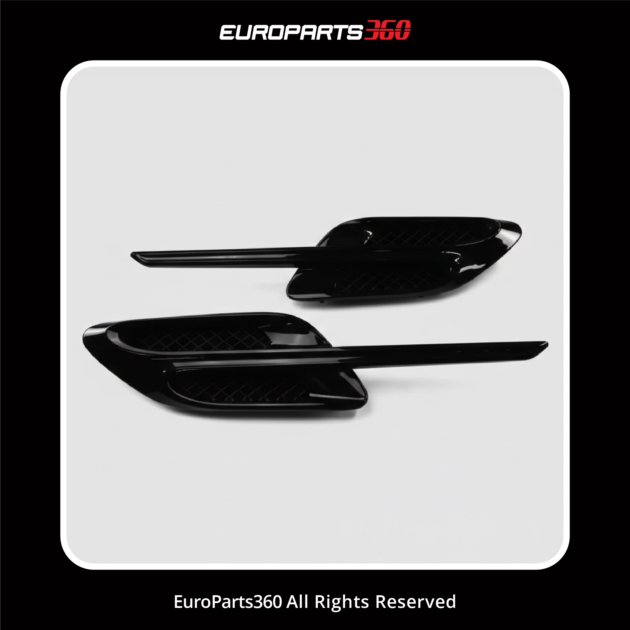 Bentley Continental GT GTC Black Left Right Fender Air Vent Grill 3W3821273B & 3W3821274B (aftermarket)