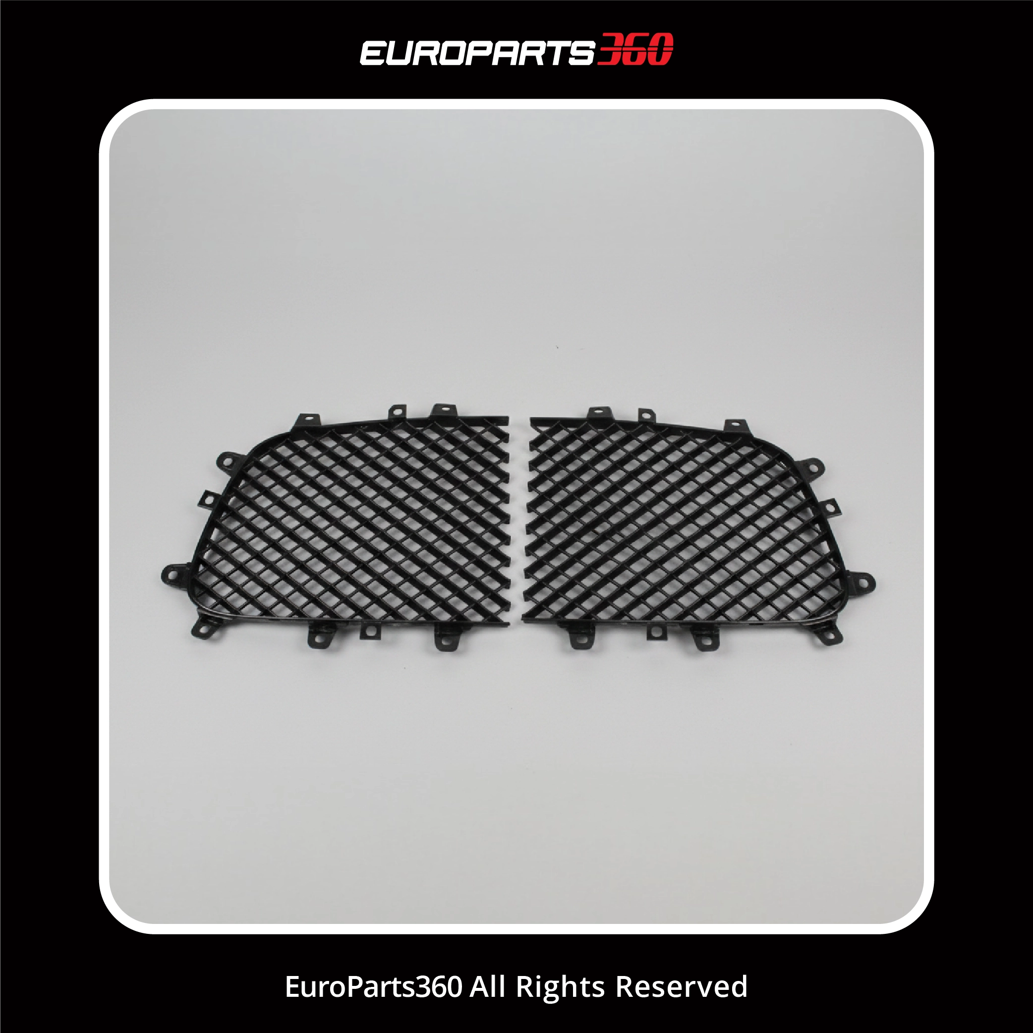 Bentley Continental GT GTC Flying Spur Black Front Center Grille Inserts 3W0853683A 3W0853684A (aftermarket)