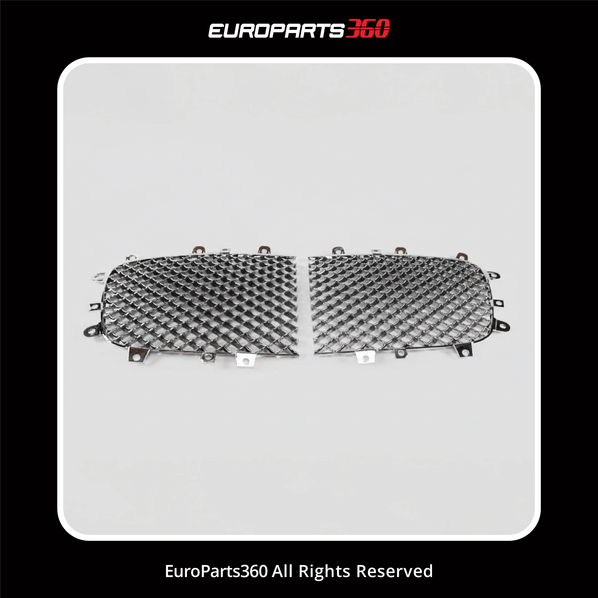 Bentley Continental GT GTC Flying Spur 3W0853683A 3W0853684A Chrome Front Center Grille Inserts (aftermarket)