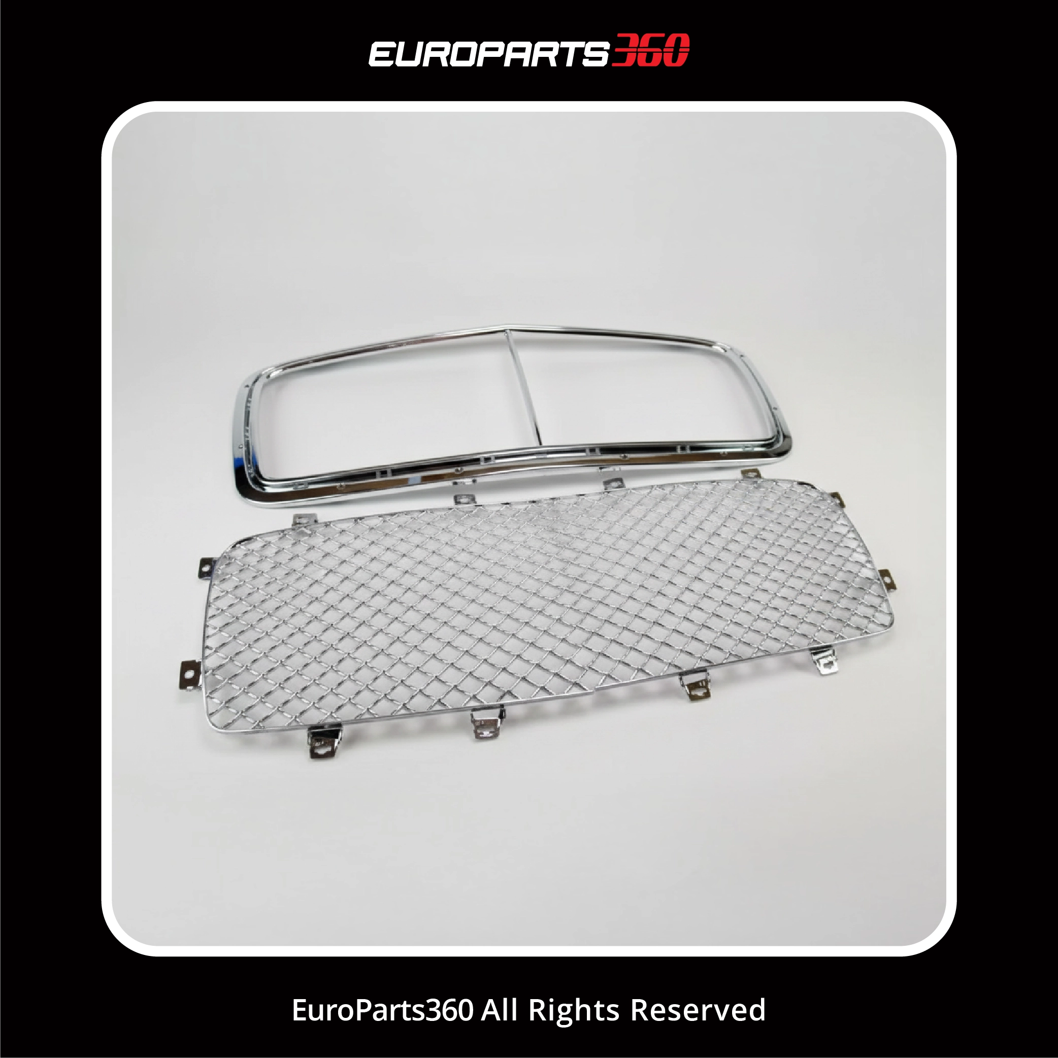 Bentley Continental Flying Spur Radiator Chrome Trim with Grille Inserts Complete Set 2014-2019 (aftermarket)