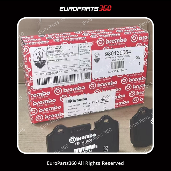 Maserati GT, Quattroporte Rear Brake Pad Set w/ Sensors (980139064