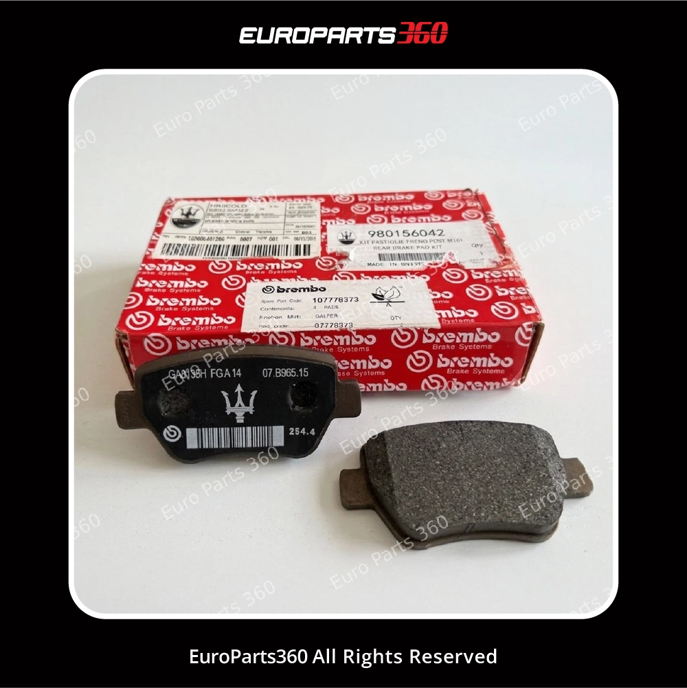 Maserati Rear Brake Pad Set w/ Sensor | Ghibli, Quattroporte 980156042 Europarts360
