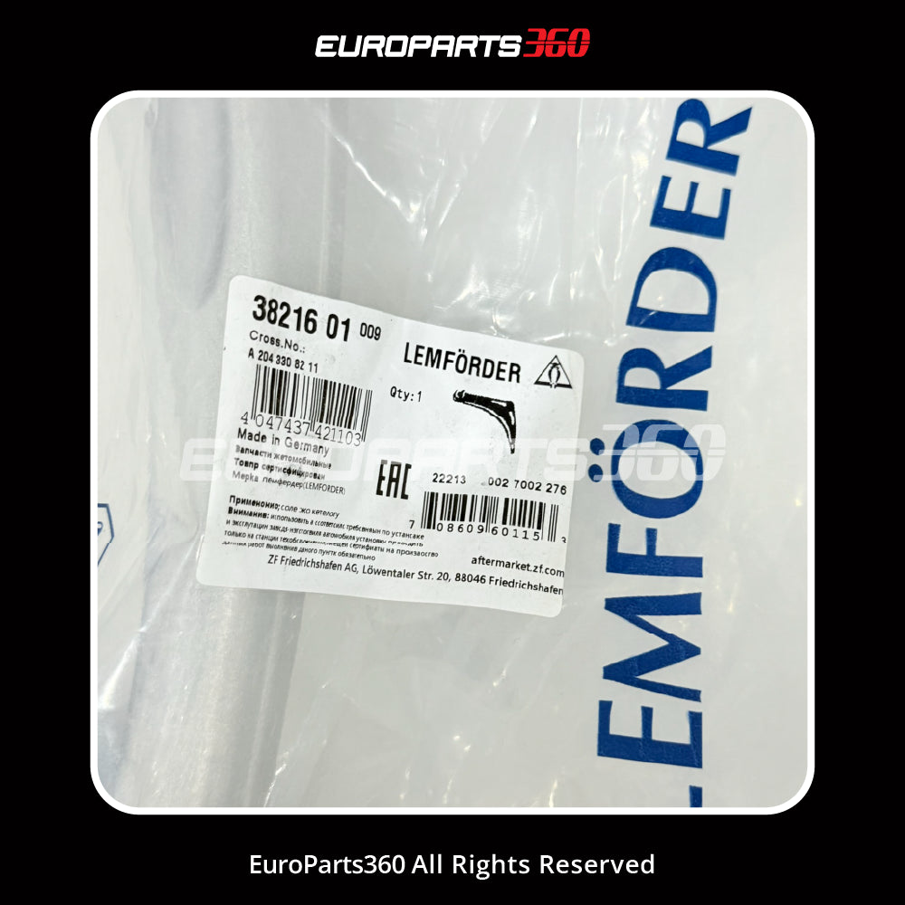 Lemforder Mercedes GLK Front Control Arm Kit A2043308011, A2043308111, A2043308211.