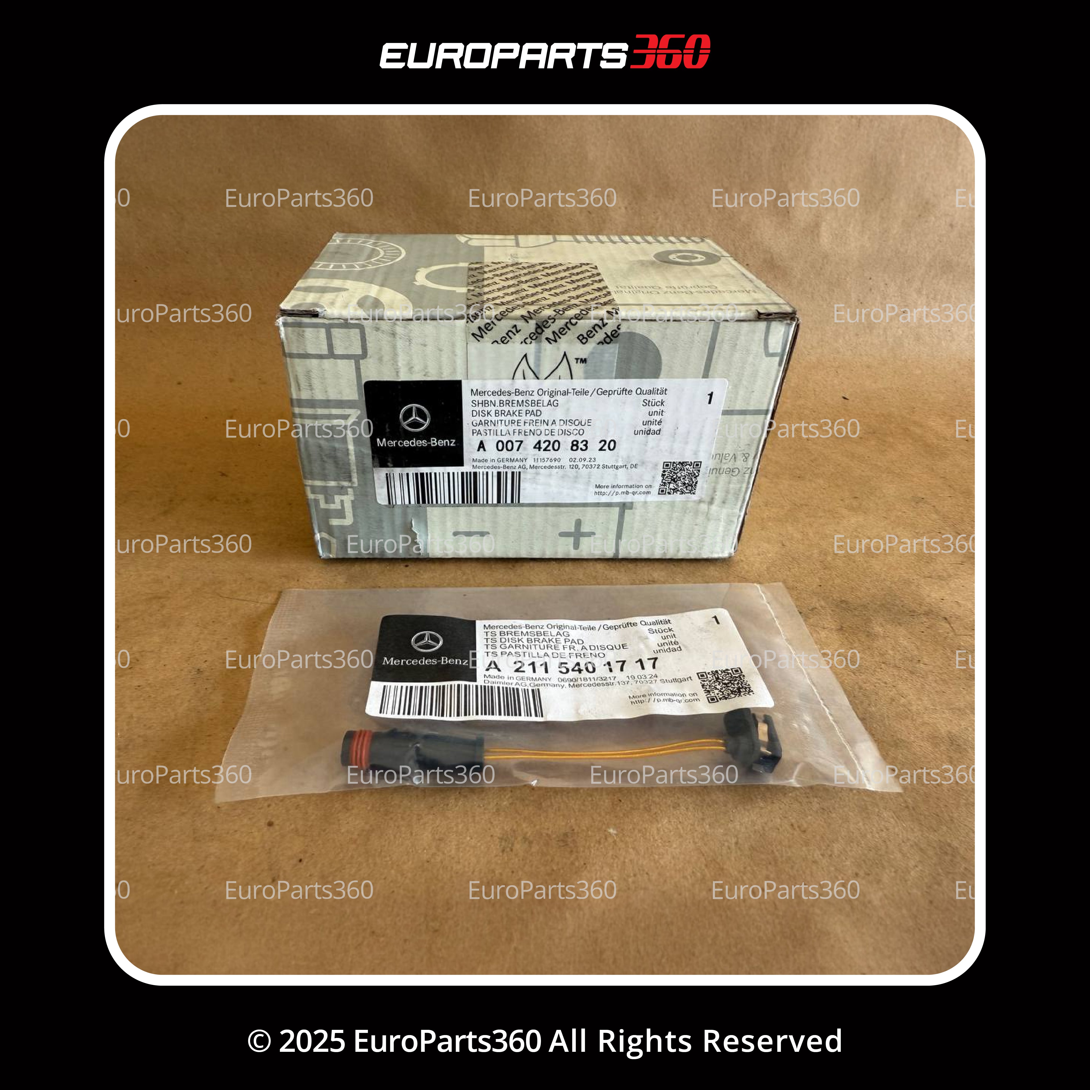 Mercedes ML GL GLS Front & Rear Brake Pad Set A0074208120 A0074208320 Europarts360