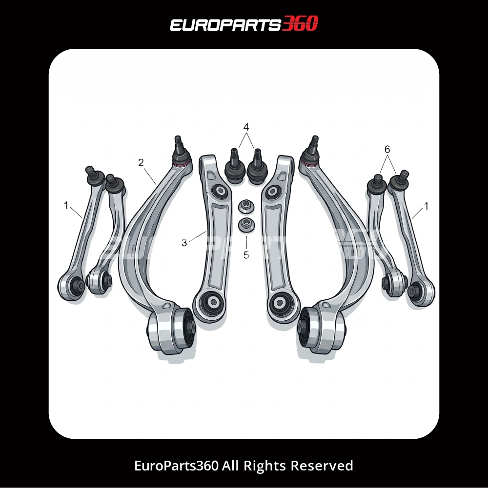 Bras de suspension inférieurs et supérieurs gauche et droit Bentley Bentayga 36A407151A- 4M0407694E 4M0407506C 4M0407510C-JEU