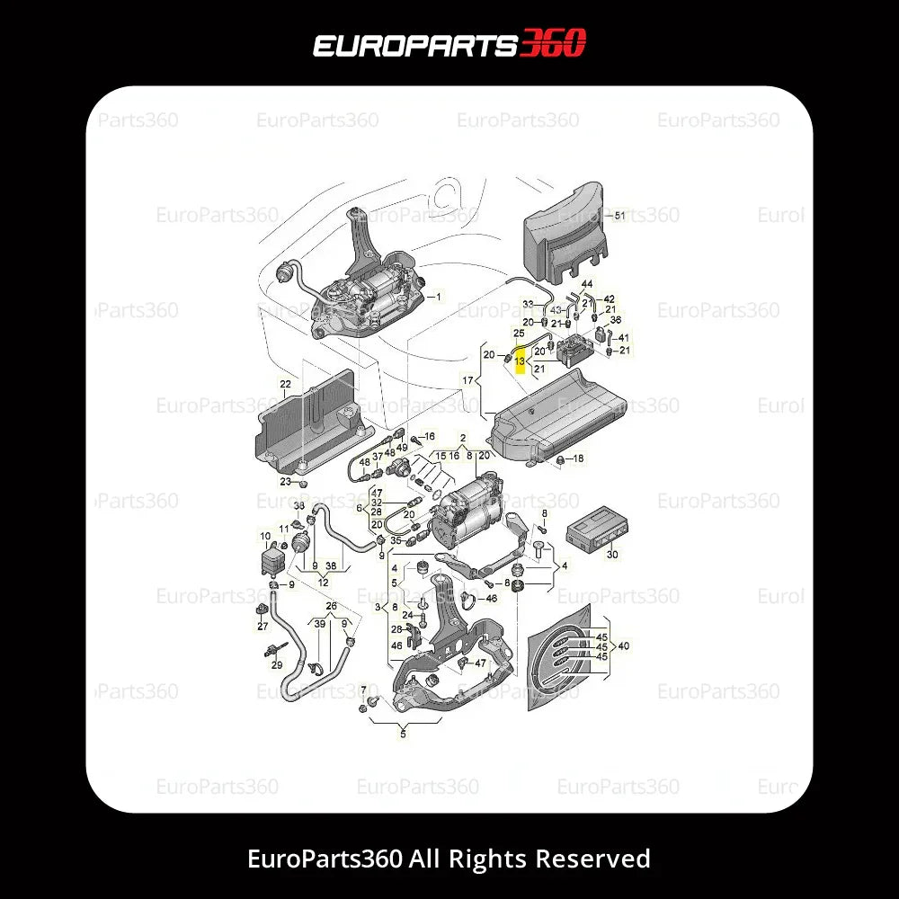 Audi A6, A6 Quattro, A7 Quattro, S6, S7, RS7 Air Suspension Valve Block 4H0616013A - Europarts360