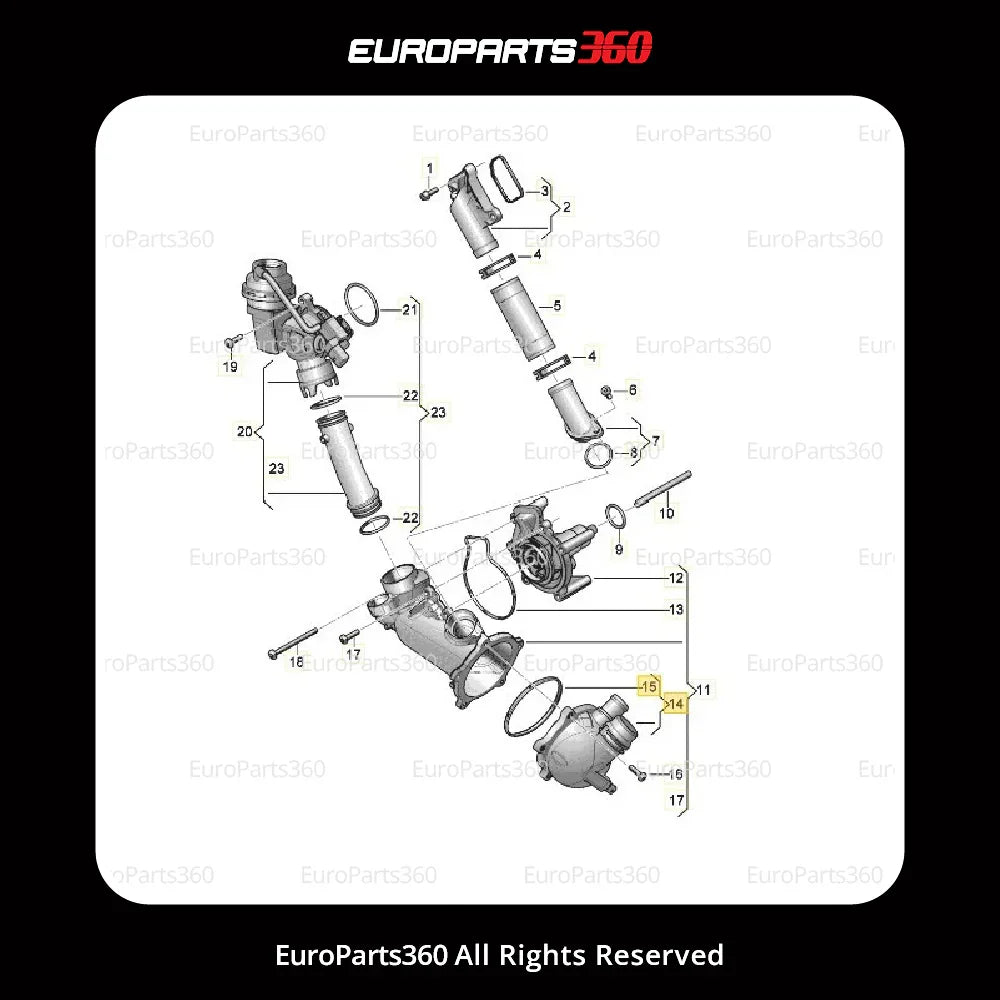 Audi A8 Quattro, S6, S7, S8, RS7 Thermostat Assembly with Gasket 079121115BD - Europarts360