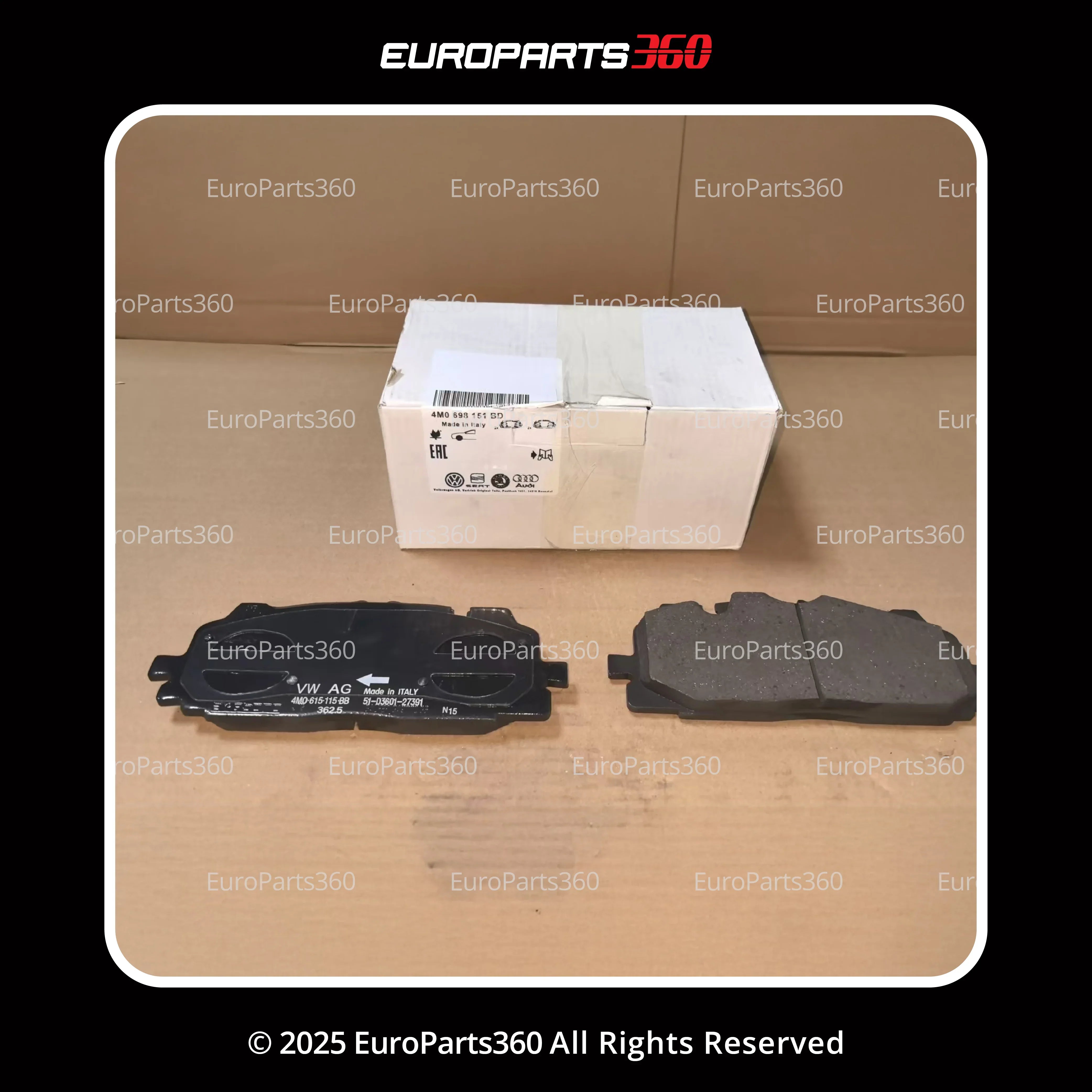 Audi Q7, Q8 Front Brake Pads with Sensors 4M0698151BD / 4G0698151AB - Europarts360