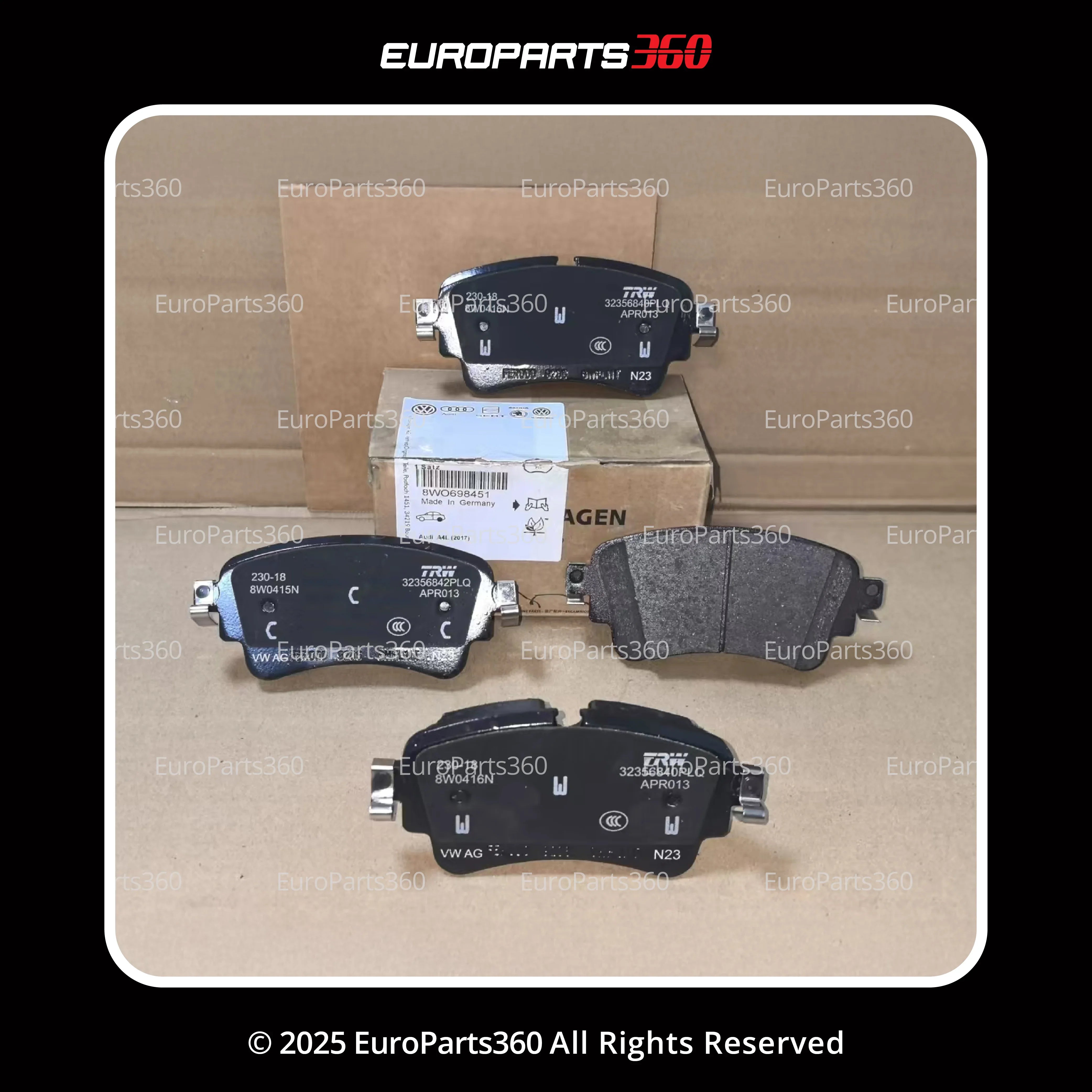 Audi S4, S5, S5 Sportback, SQ5 Rear Brake Pads with Sensors 8W0698451BG - Europarts360
