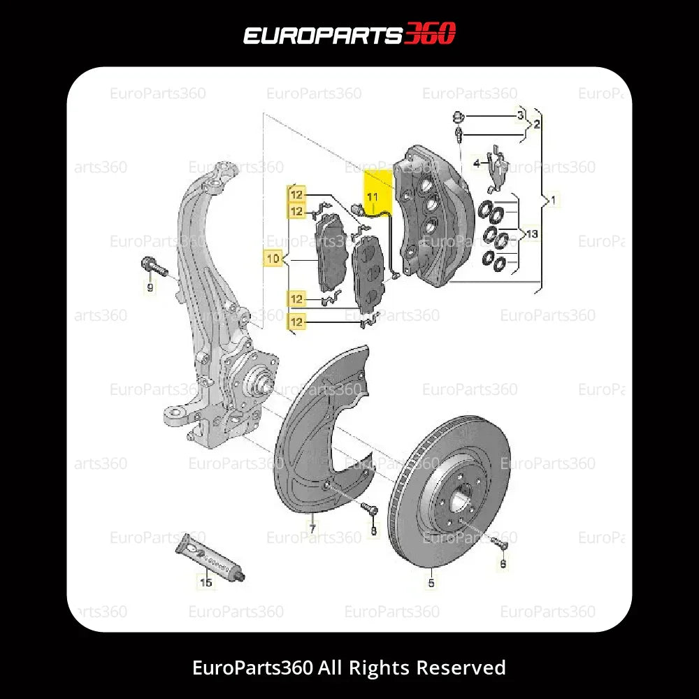 Audi S6, S7 Sportback, SQ7, SQ8, S8 Front Brake Pads with Sensors 4M0698151BB - Europarts360