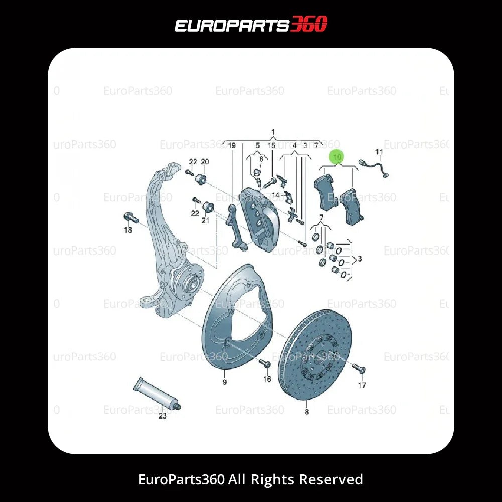 Audi S8 RS7 Front Brake Pads Set with Sensors 4H0698151P - Europarts360