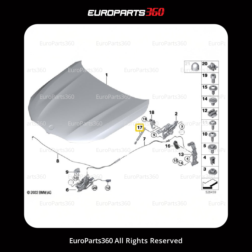 BMW 5 7 Series HOOD STRUTS SET 51237347402 - Europarts360