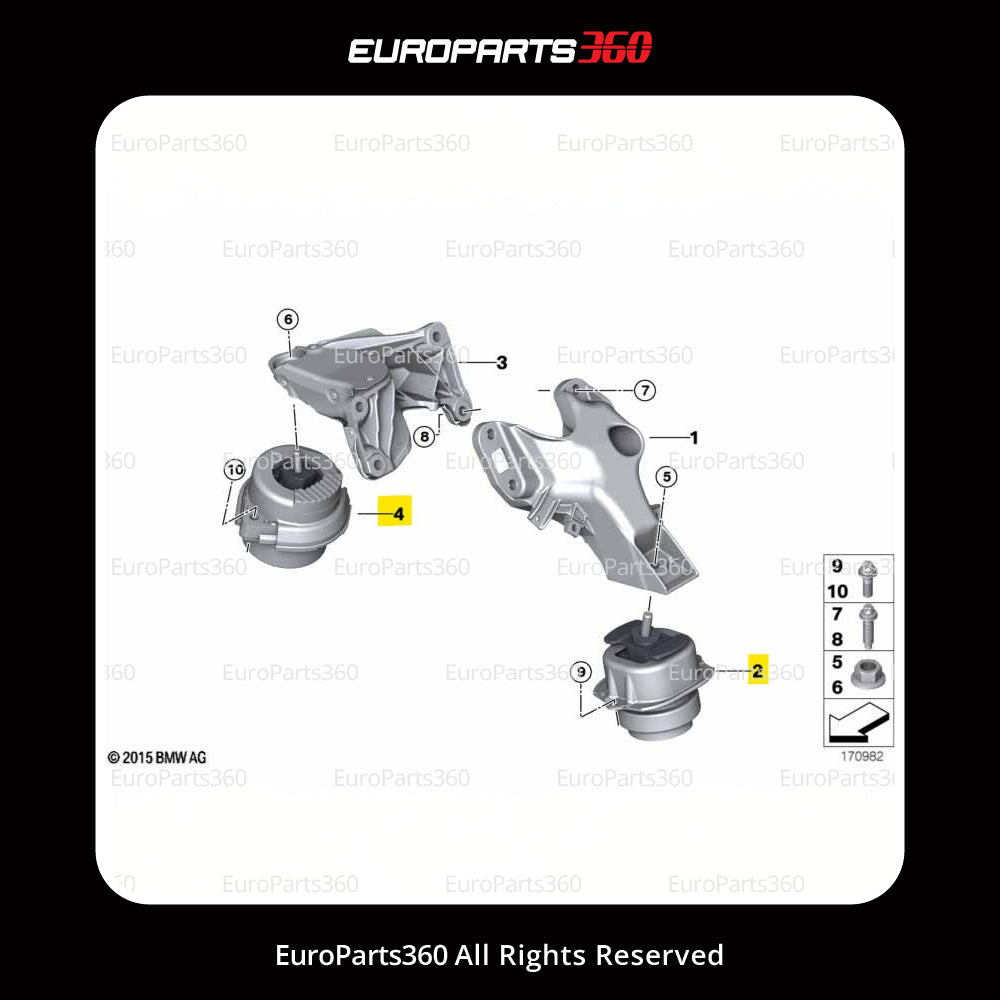 BMW X5 X6 Engine Mount Set Left and Right Side 22116865145 22116865146 - Europarts360