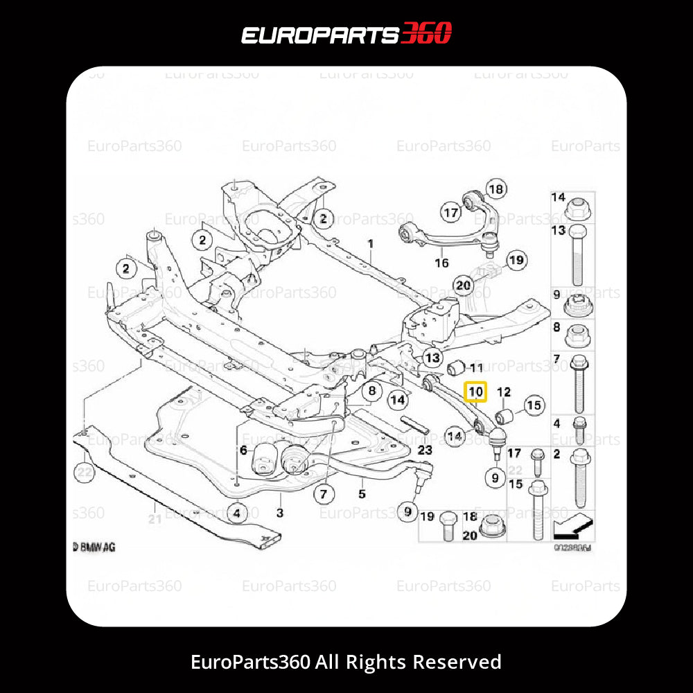 Bmw X5 X6 Front Left Lower Control Arm 31126771893, 6771893 - Europarts360