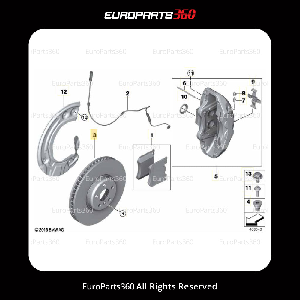 Bmw X6 Front Brake Rotors Set of Left and Right 34106875284, 34106875283 - Europarts360