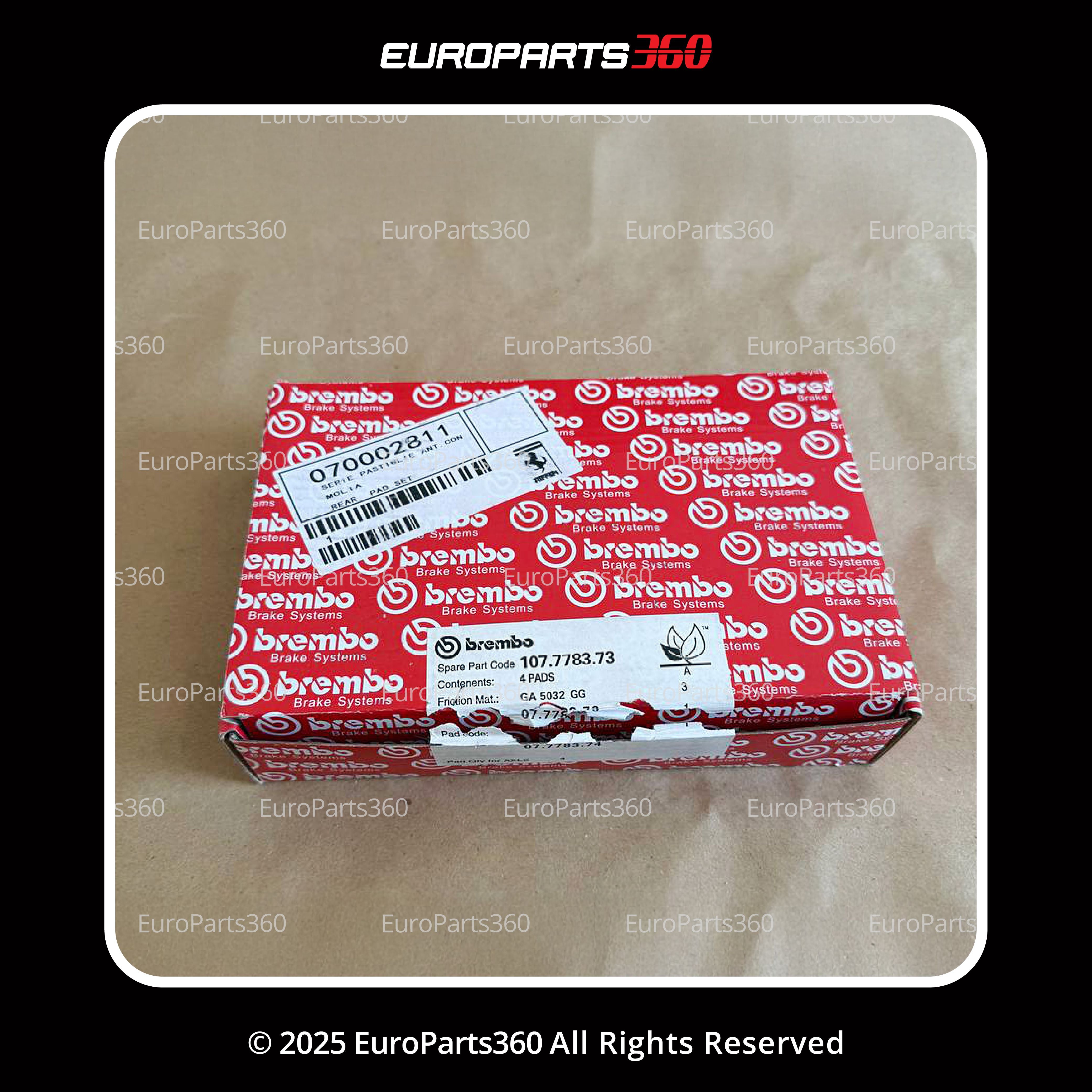 FERRARI 458 ITALIA SPIDER FRONT BRAKE PADS WITH SENSORS 70001668 - Europarts360