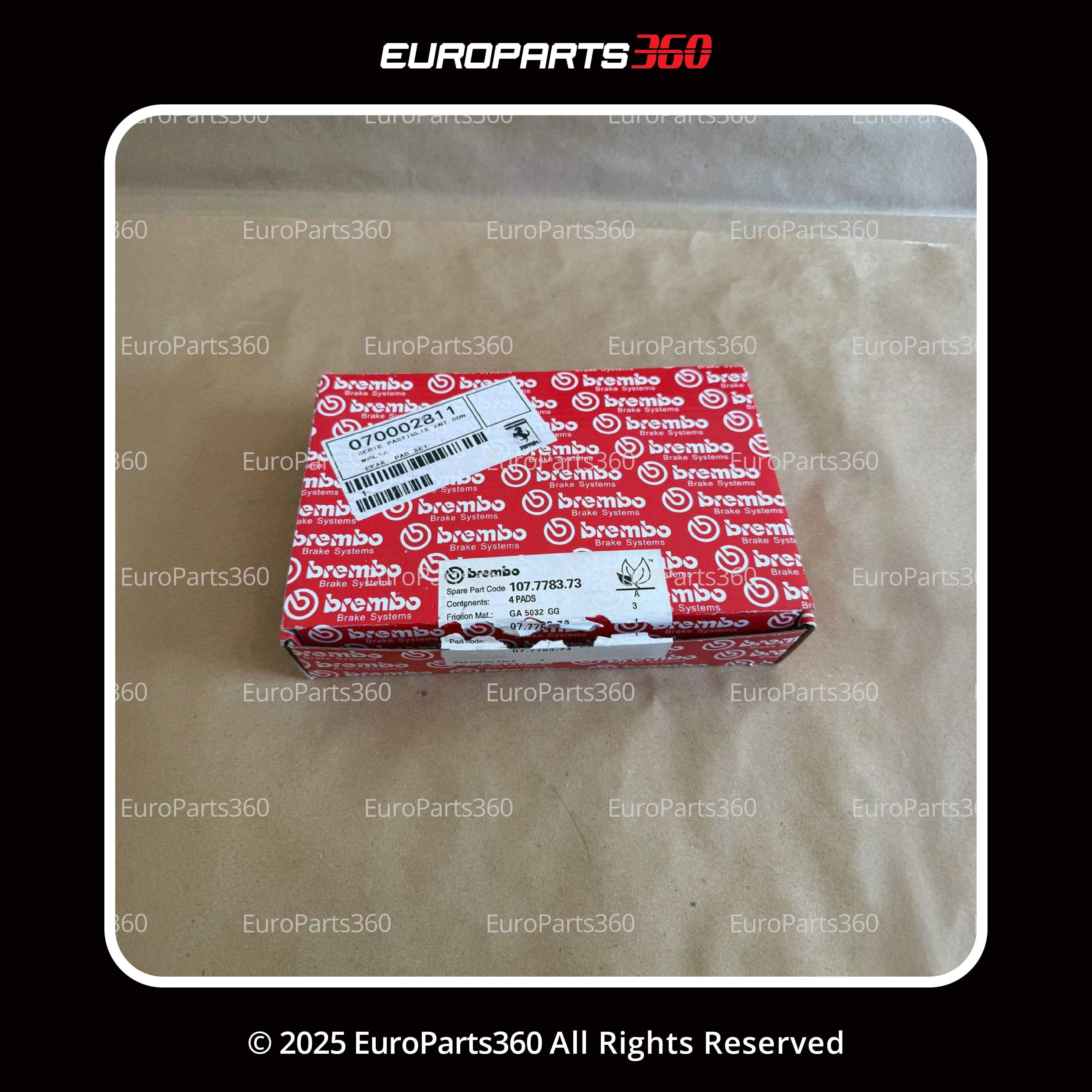 FERRARI 458 ITALIA SPIDER FRONT AND REAR BRAKE PADS KIT WITH SENSORS 070002811 - Europarts360