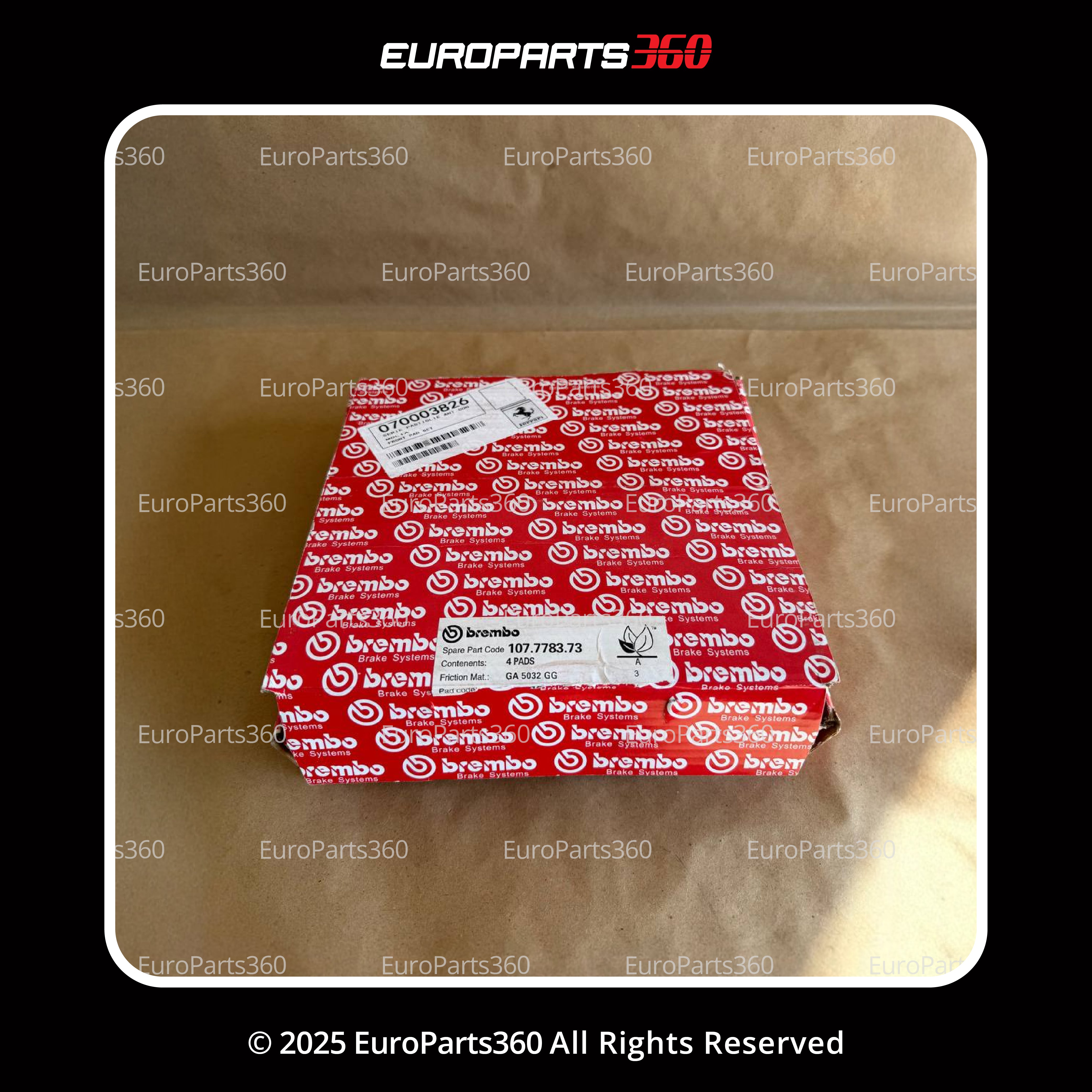 FERRARI F8 488 GTB PISTA SPIDER FRONT BRAKE PADS SET WITH SENSORS 70003826 - Europarts360