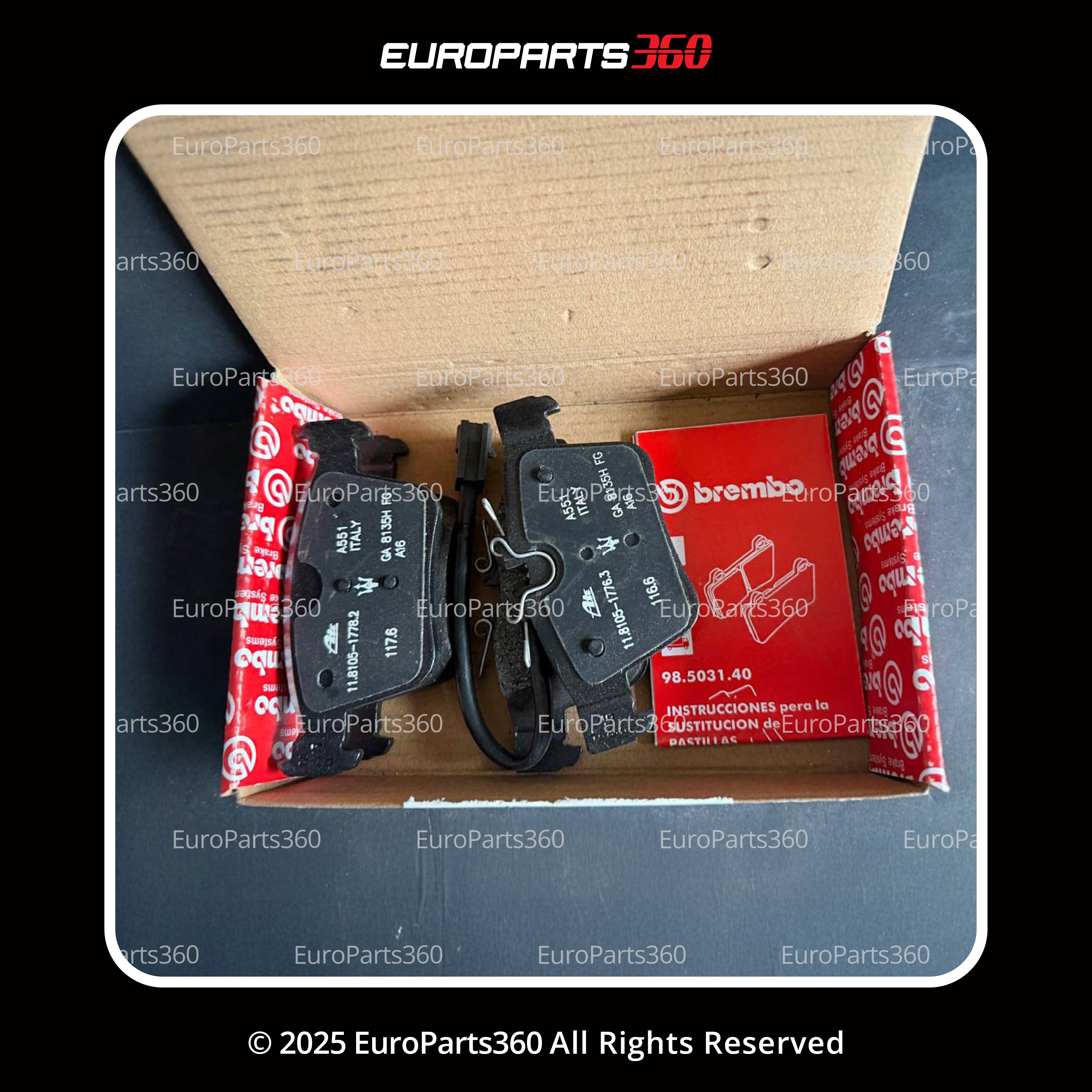 MASERATI GHIBLI LEVANTE QUATTROPORTE REAR BRAKE PADS WITH SENSORS 673004626 - Europarts360