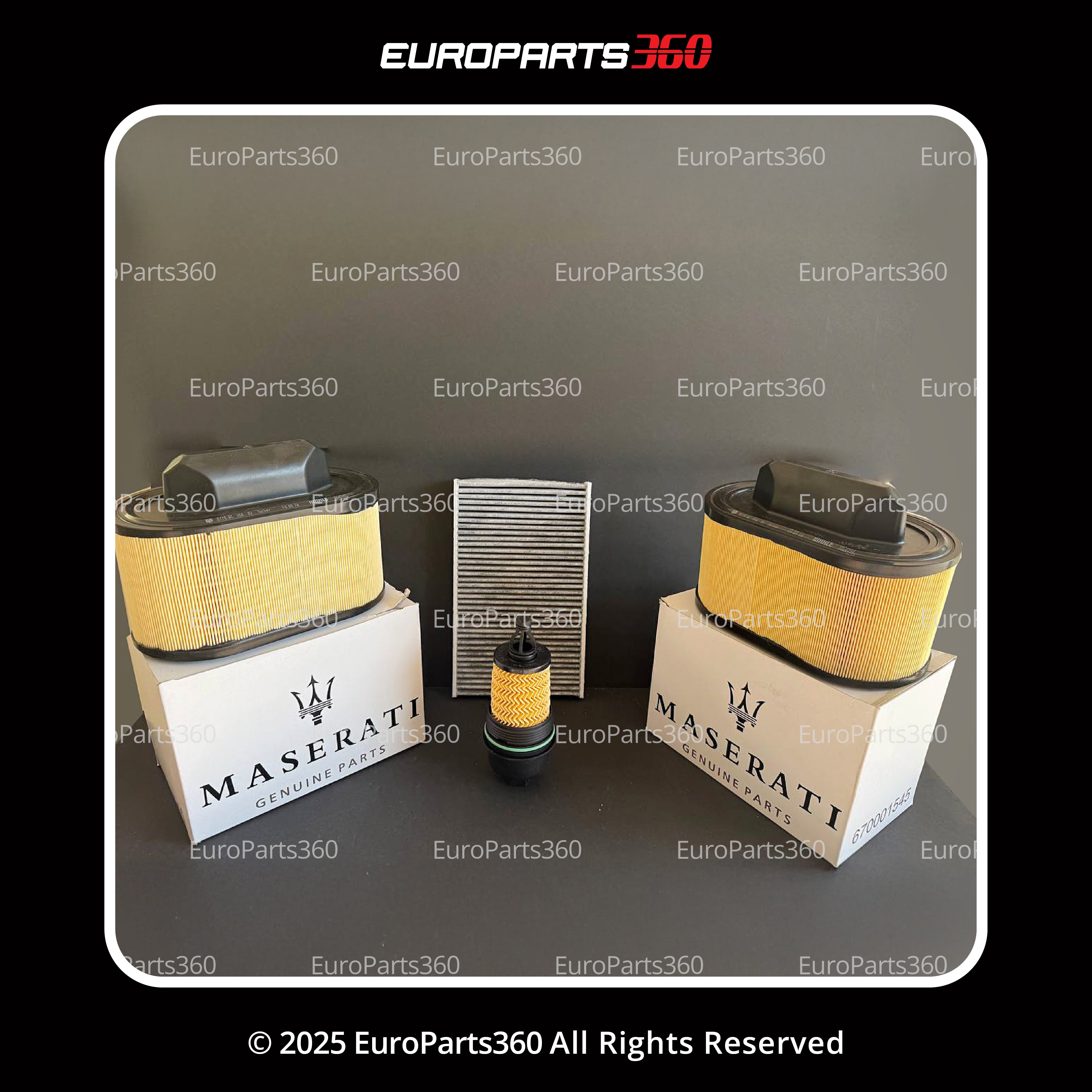 MASERATI GHIBLI QUATTROPORTE LEVANTE ENGINE OIL AIR CABIN POLLEN FILTERS SET 670001545 - Europarts360