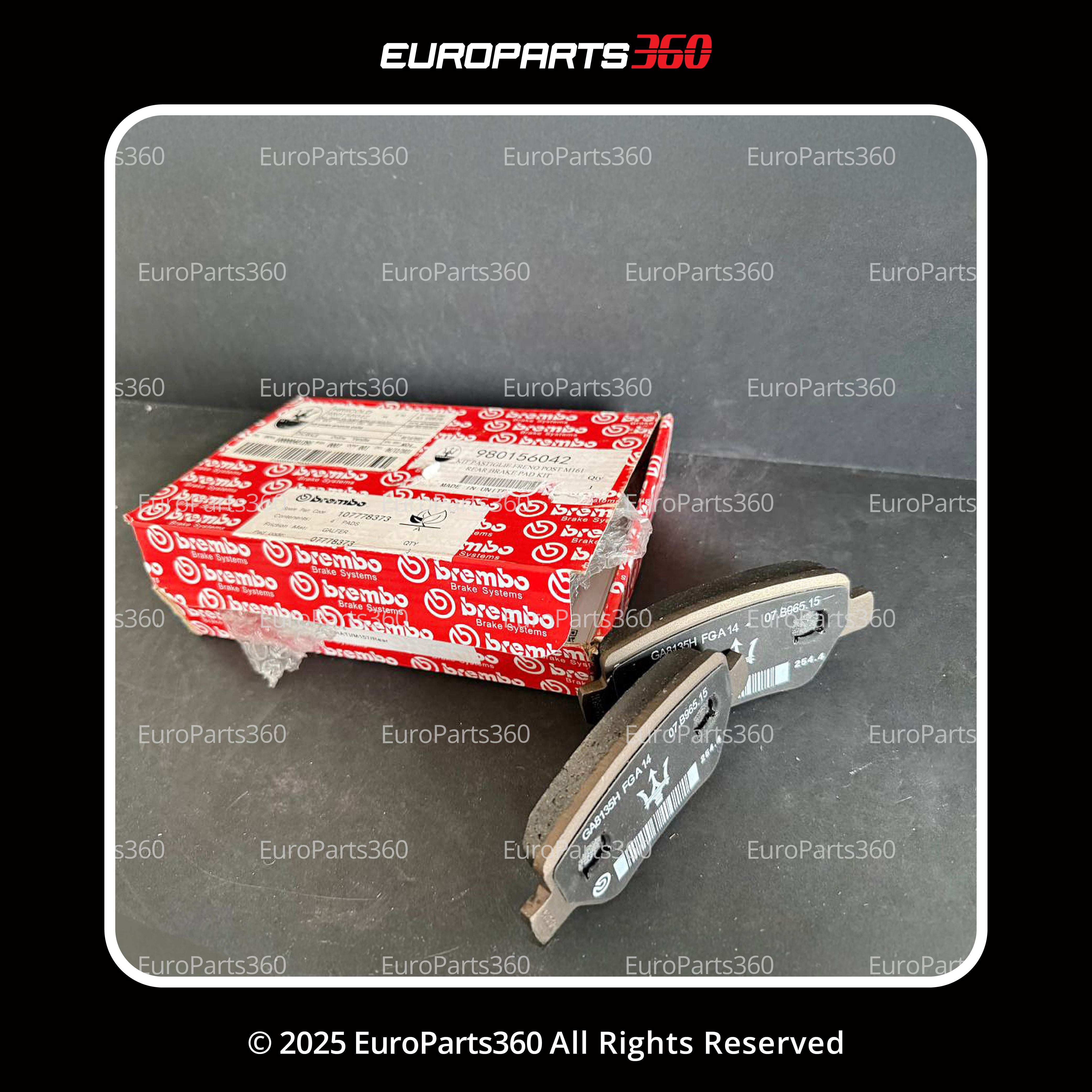 MASERATI GHIBLI QUATTROPORTE REAR BRAKE PADS WITH SENSORS 980156042 - Europarts360