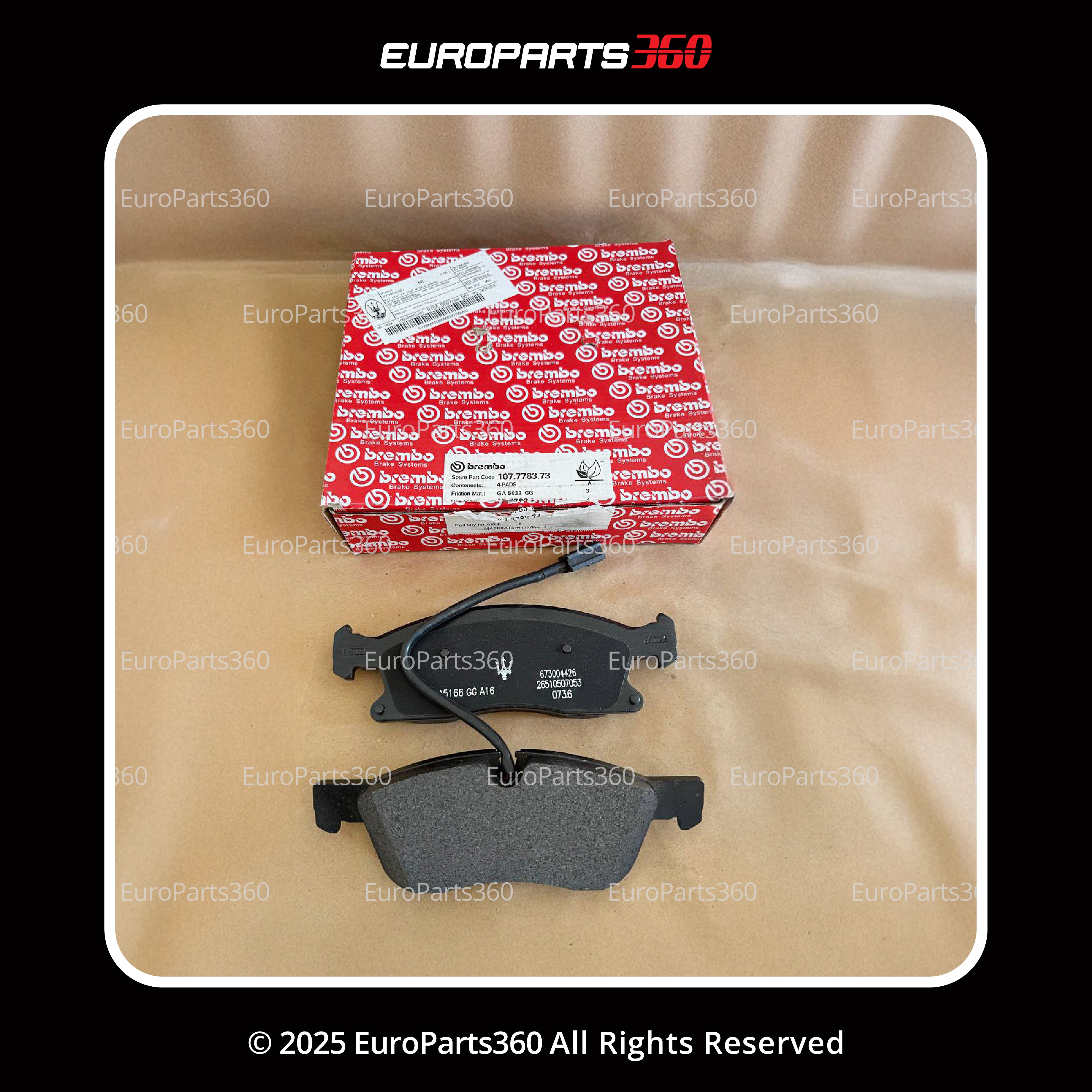 MASERATI LEVANTE BASE FRONT BRAKE PADS WITH SENSORS 673004427 - Europarts360