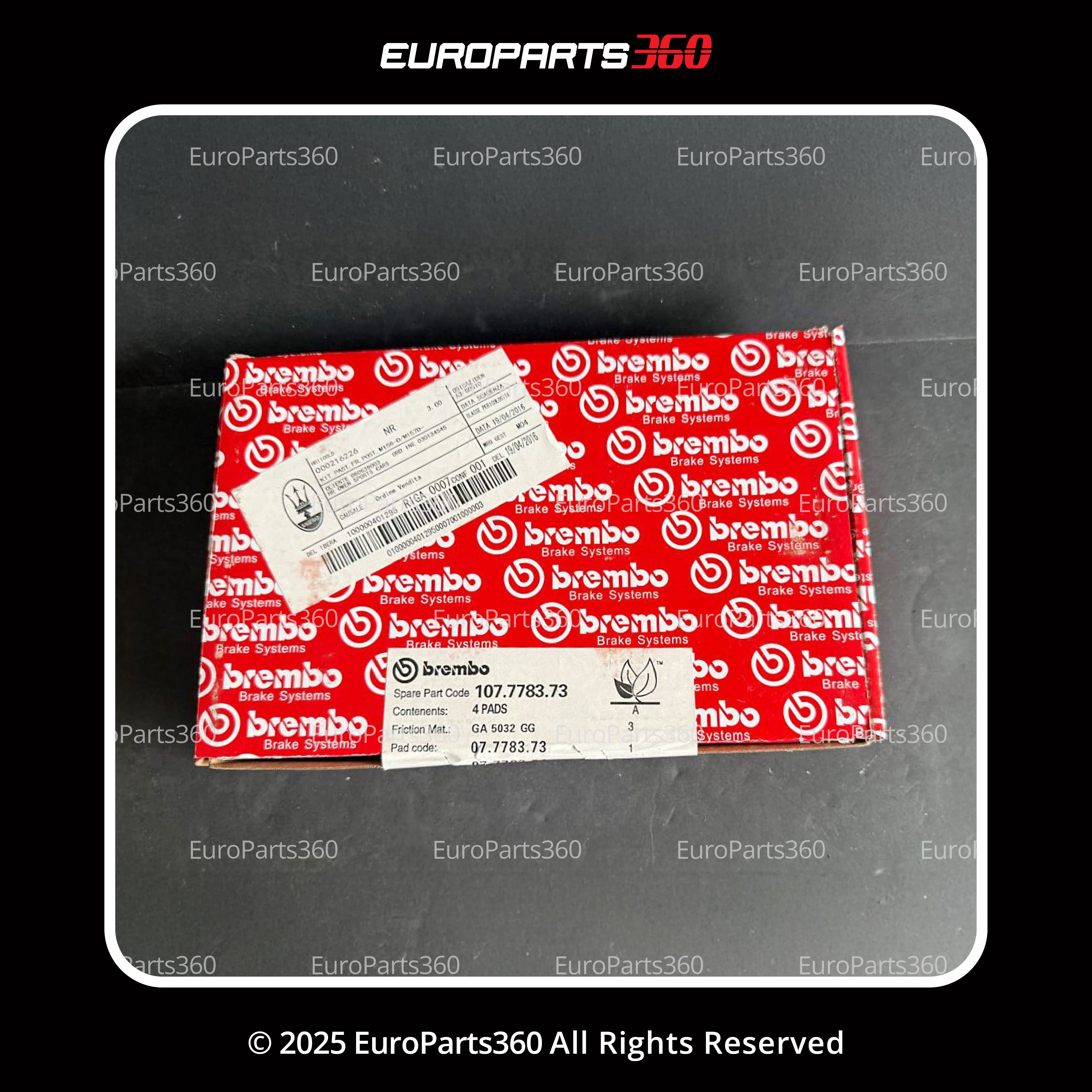 MASERATI QUATTROPORTE GRANTURISMO GT FRONT BRAKE PADS WITH SENSORS 216226 - Europarts360