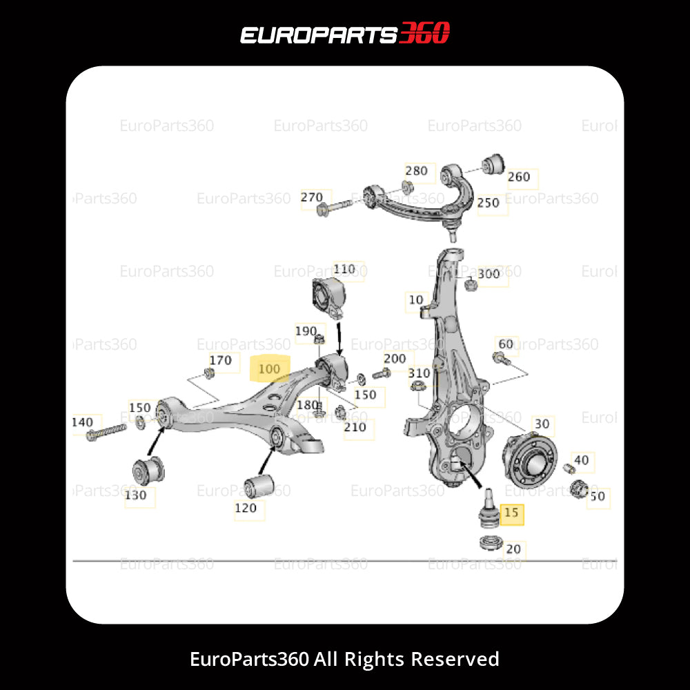 Mercedes Benz 166 Lower Control Arms Set W Ball Joints Set for Kou-3211 A1663300107 - Europarts360