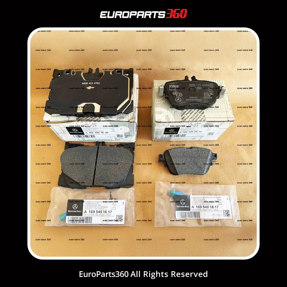 Mercedes Benz C E CLS GLC Front and Rear Brake Pads With Sensors A0004209000 / A1695401617 - Europarts360