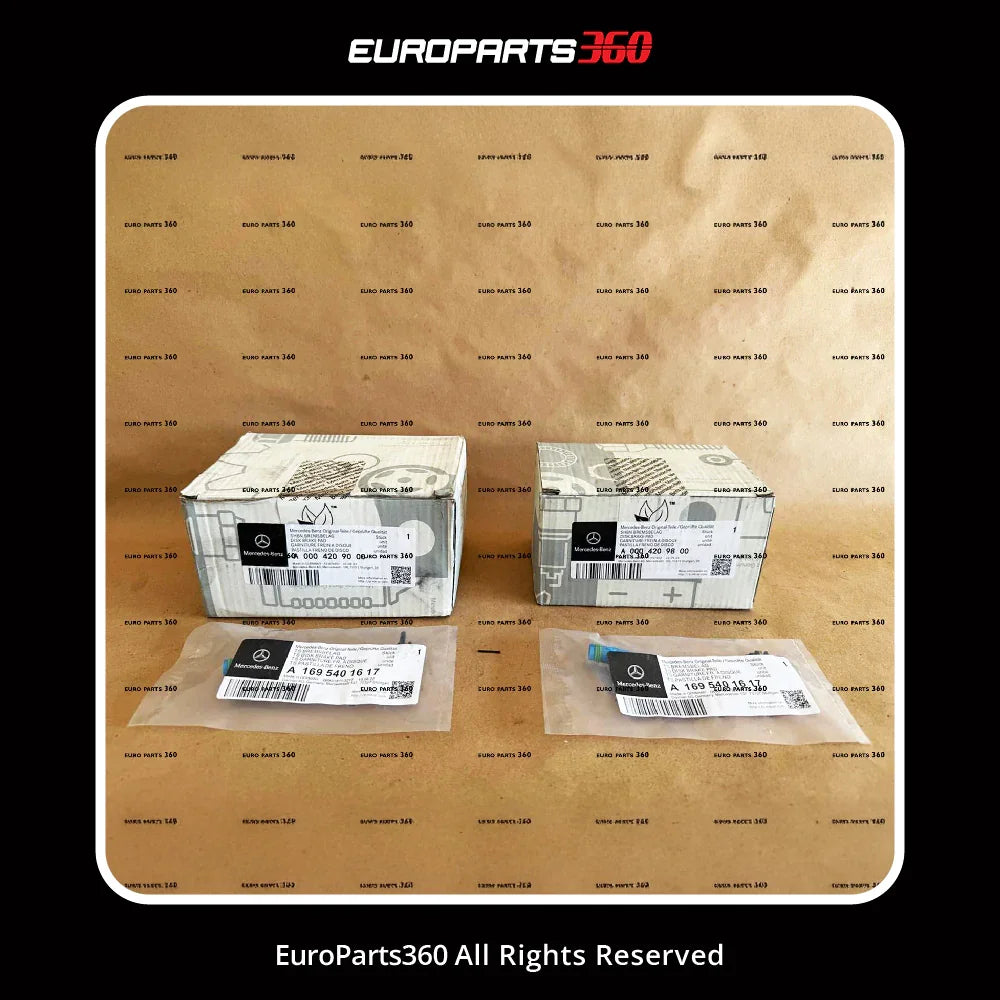 Mercedes Benz C E CLS GLC Front and Rear Brake Pads With Sensors A0004209000 / A1695401617 - Europarts360