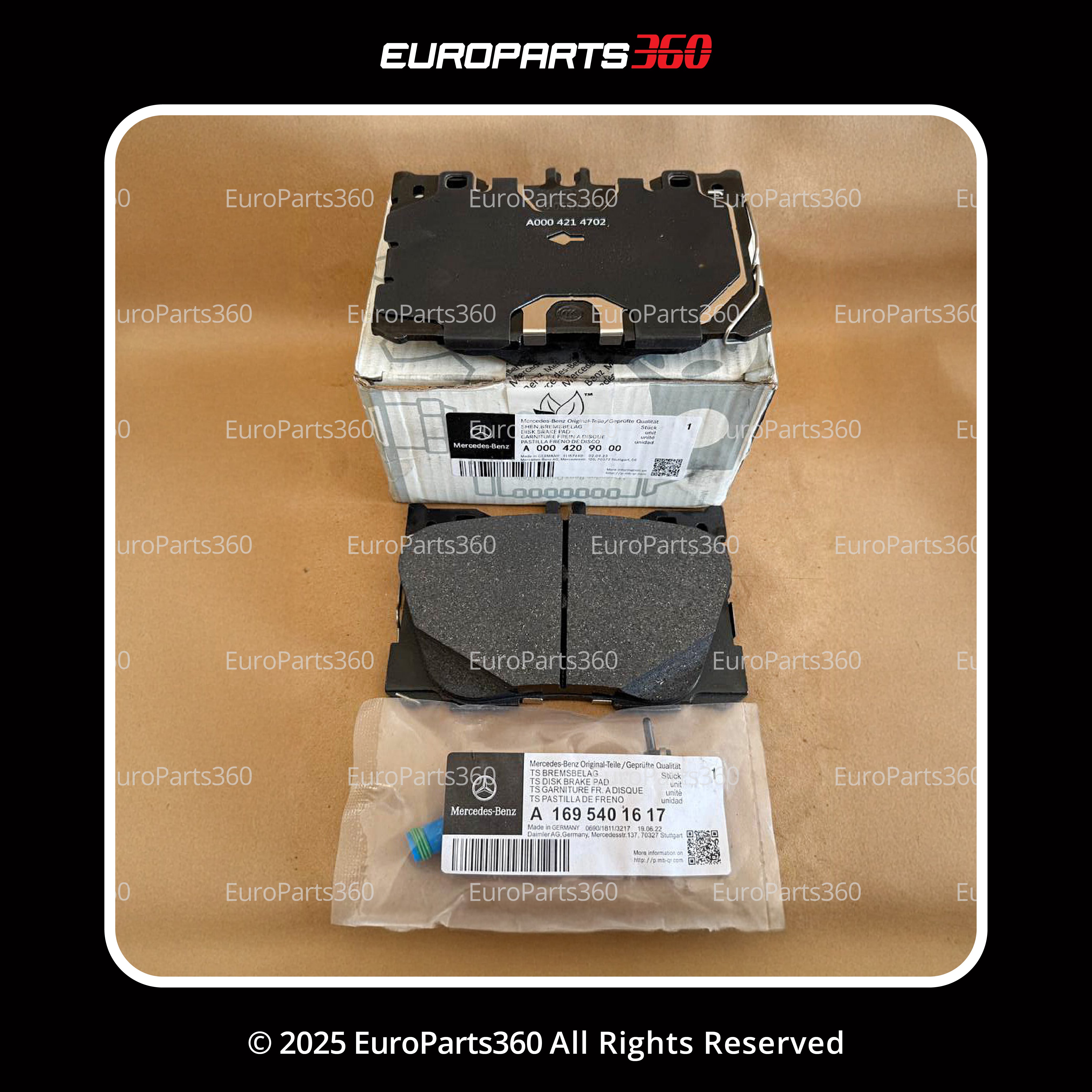 Mercedes Benz C E Cls Glc Front Brake Pads Set With Sensors A0004209000 - Europarts360