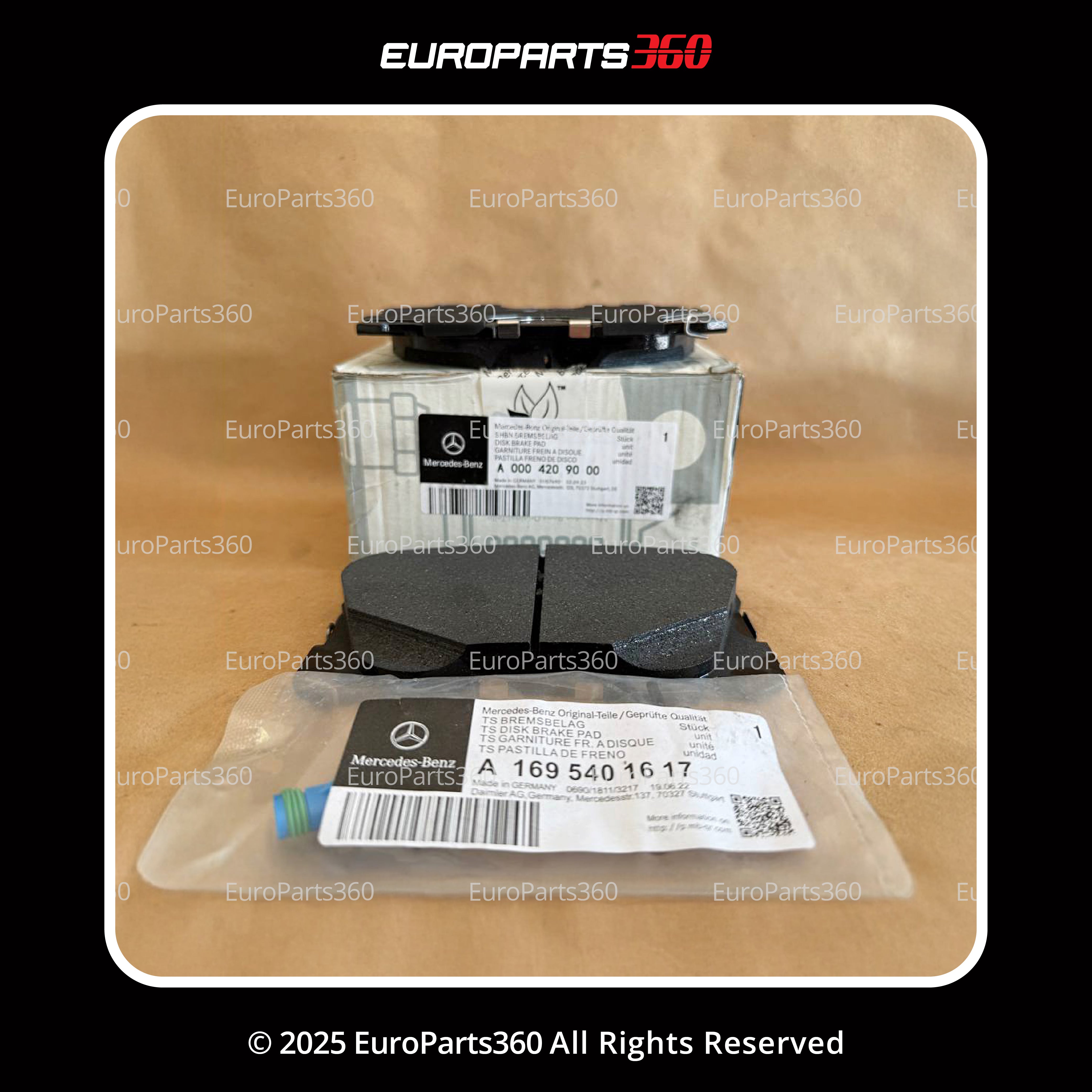 Mercedes Benz C E Cls Glc Front Brake Pads Set With Sensors A0004209000 - Europarts360