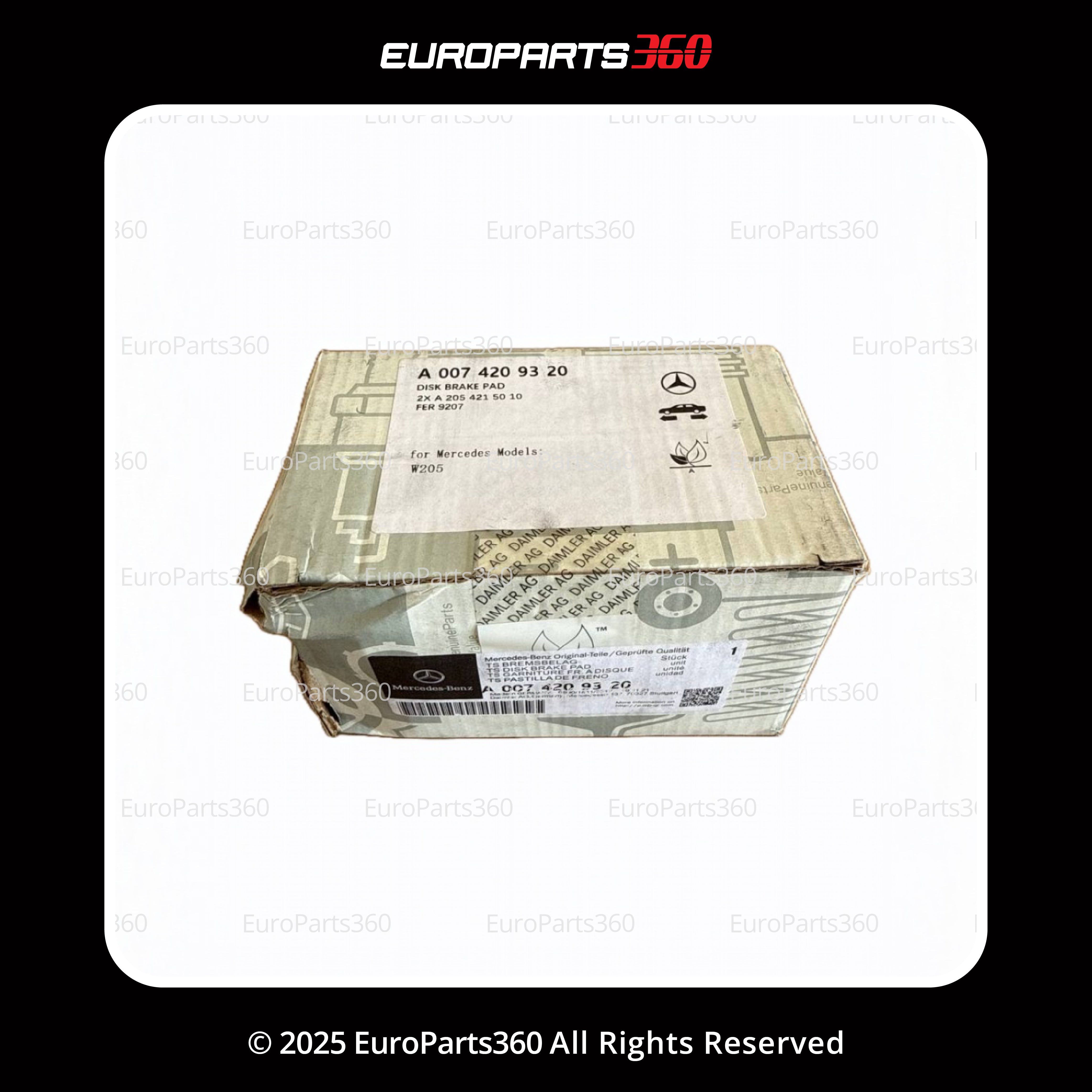 Mercedes Benz C63 AMG Rear Brake Pads Set A0054209020 - Europarts360