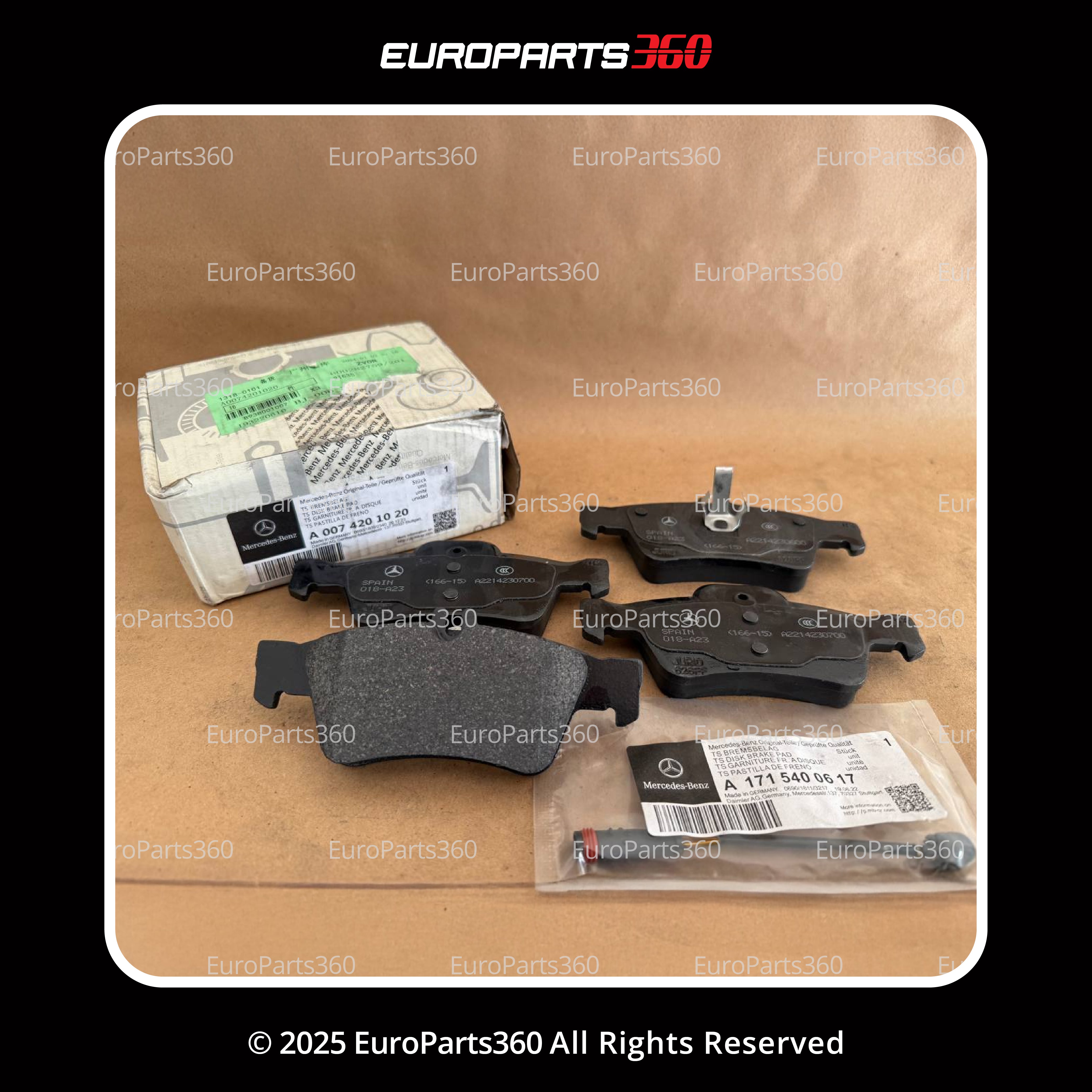 Mercedes Benz Cl550 Cl600 S350 S400 S450 S550 S600 Sl550 Rear Brake Pads Set A0074201020 - Europarts360