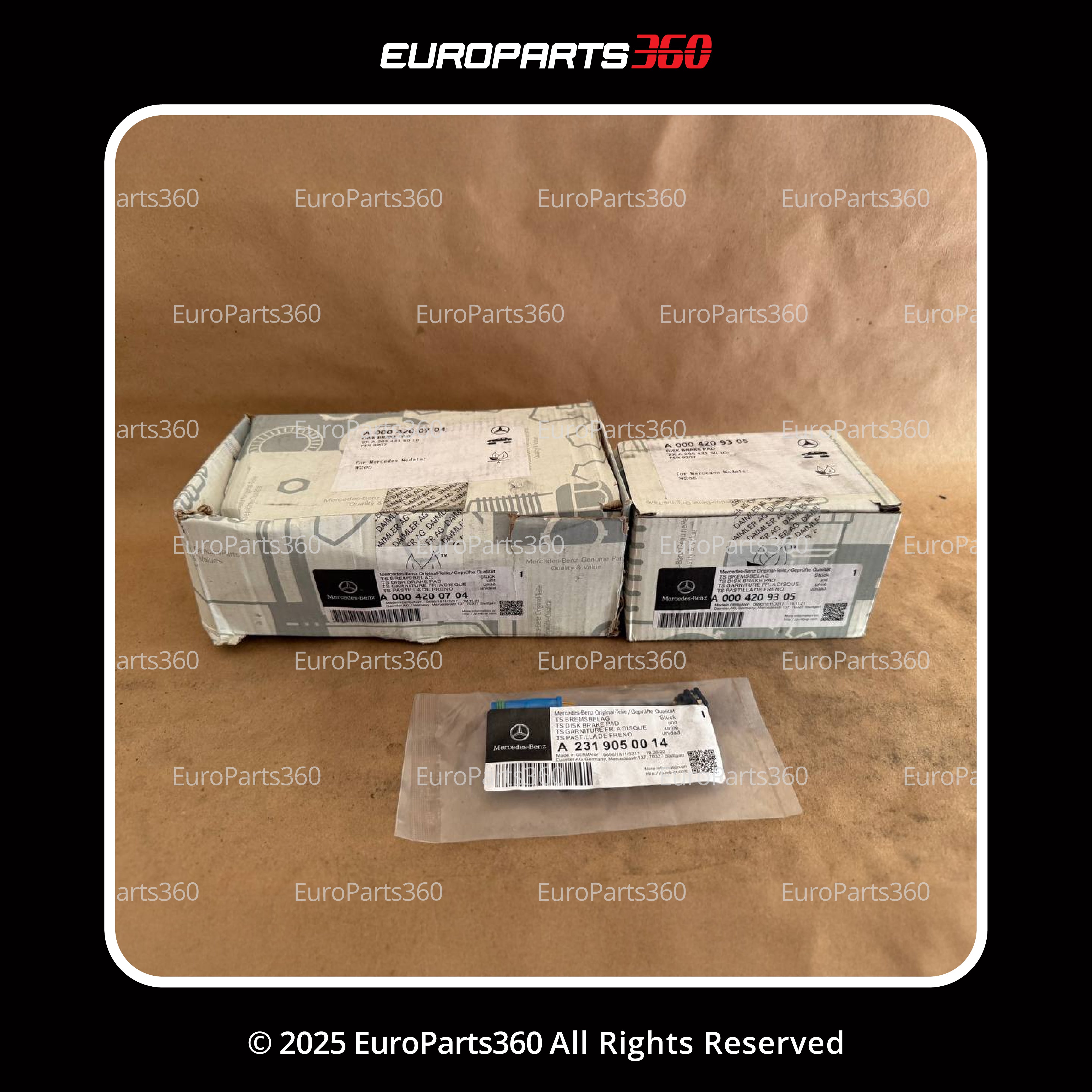 Mercedes Benz E Class 2023 Front and Rear Brake Pads With Sensor A0004200704 - Europarts360