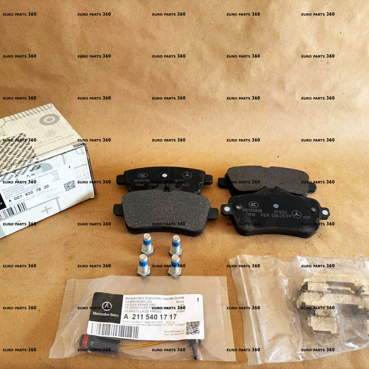Mercedes Benz GL350 GL450 GLE300d GLE350 GLE400 GLS450 Front and Rear Brake Pads A0074208120 / A1645401017 - Europarts360