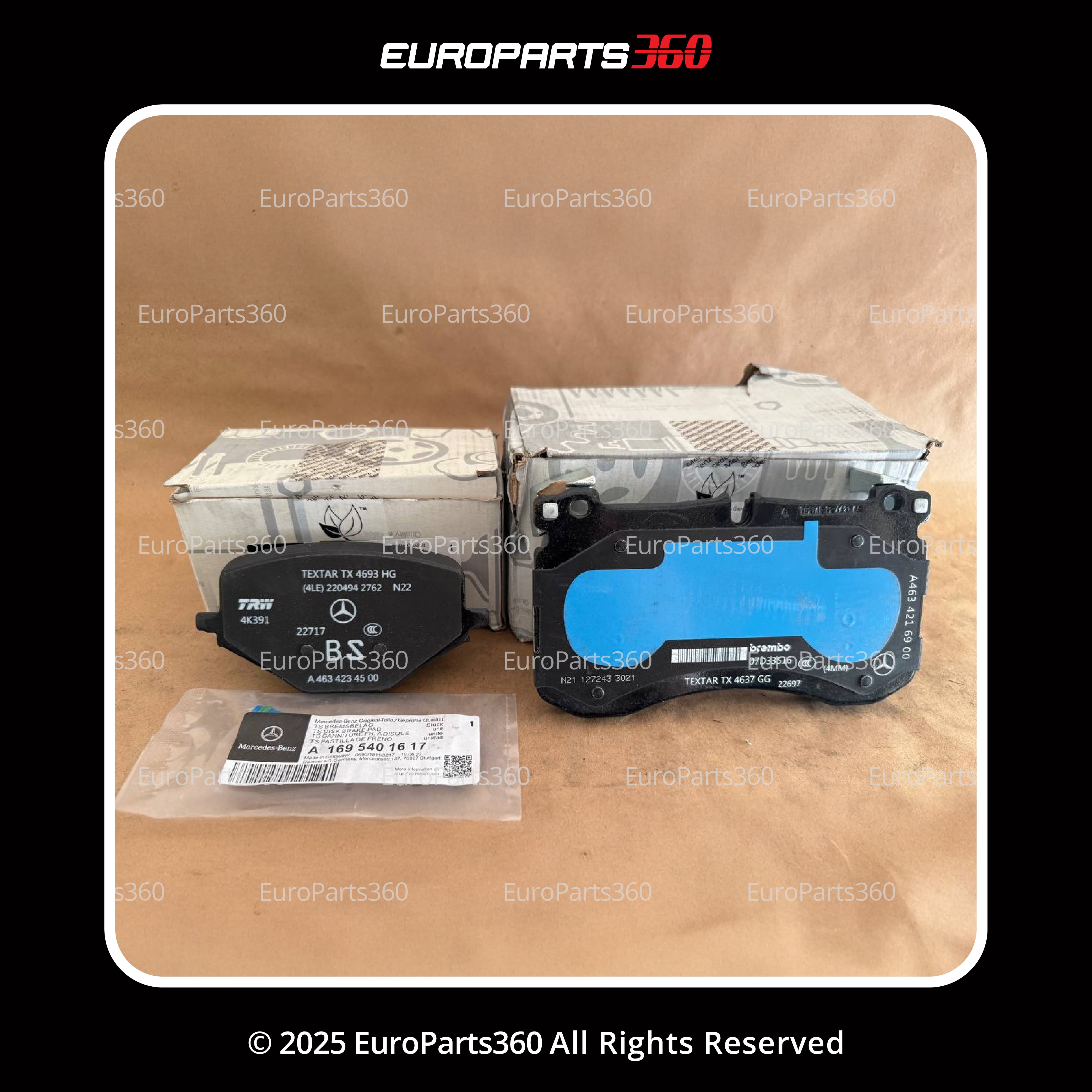 Mercedes Benz GLE G63 AMG Front and Rear Brake Pads With Sensors A0004201303 - Europarts360