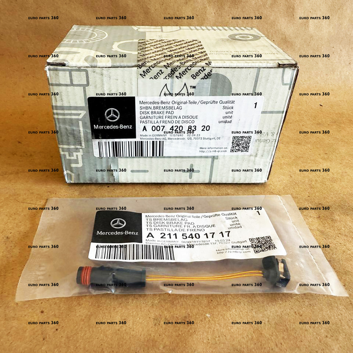 Mercedes Benz GL350 GL450 GLE300d GLE350 GLE400 GLS450 ML350 Brake Pads Set A0074208120 A1645401017 - Europarts360