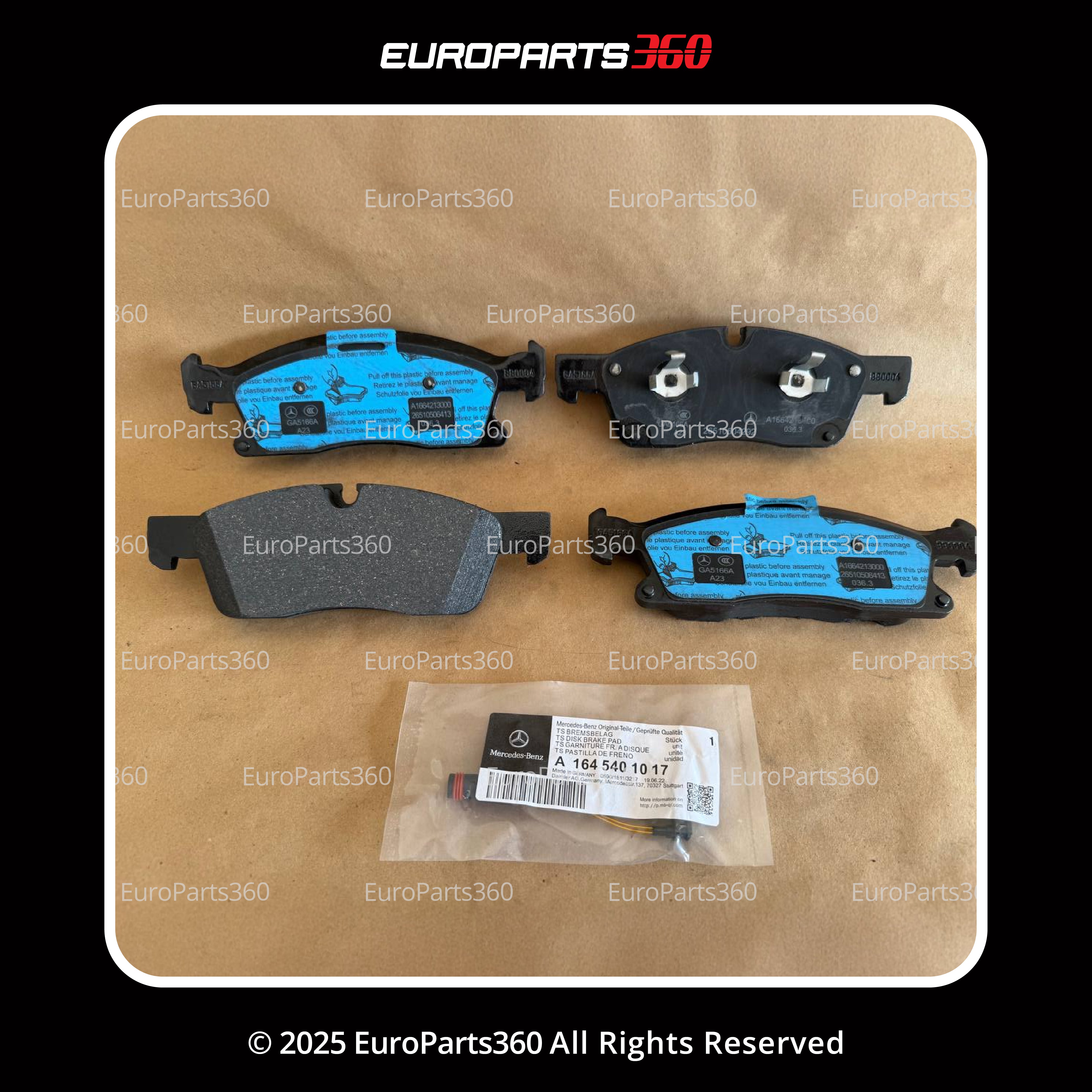 Mercedes Benz GL350 GL450 GLE300d GLE350 GLE400 GLS450 ML350 Brake Pads Set A0074208120 A1645401017 - Europarts360
