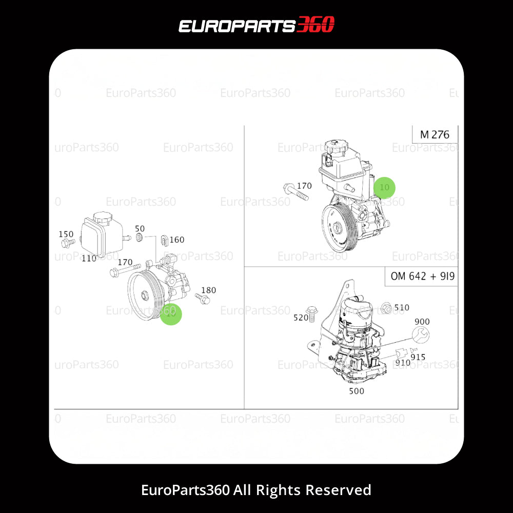 Mercedes Benz R320 R350 Power Steering Pump A0074660201 - Europarts360