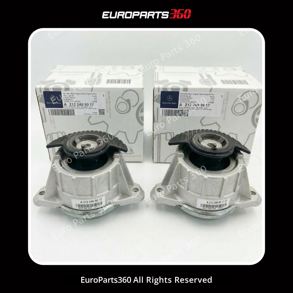 Mercedes E-Class W212 Front Left & Right Engine Mount Set A2122405017 A2122404917 (09-15) Europarts360