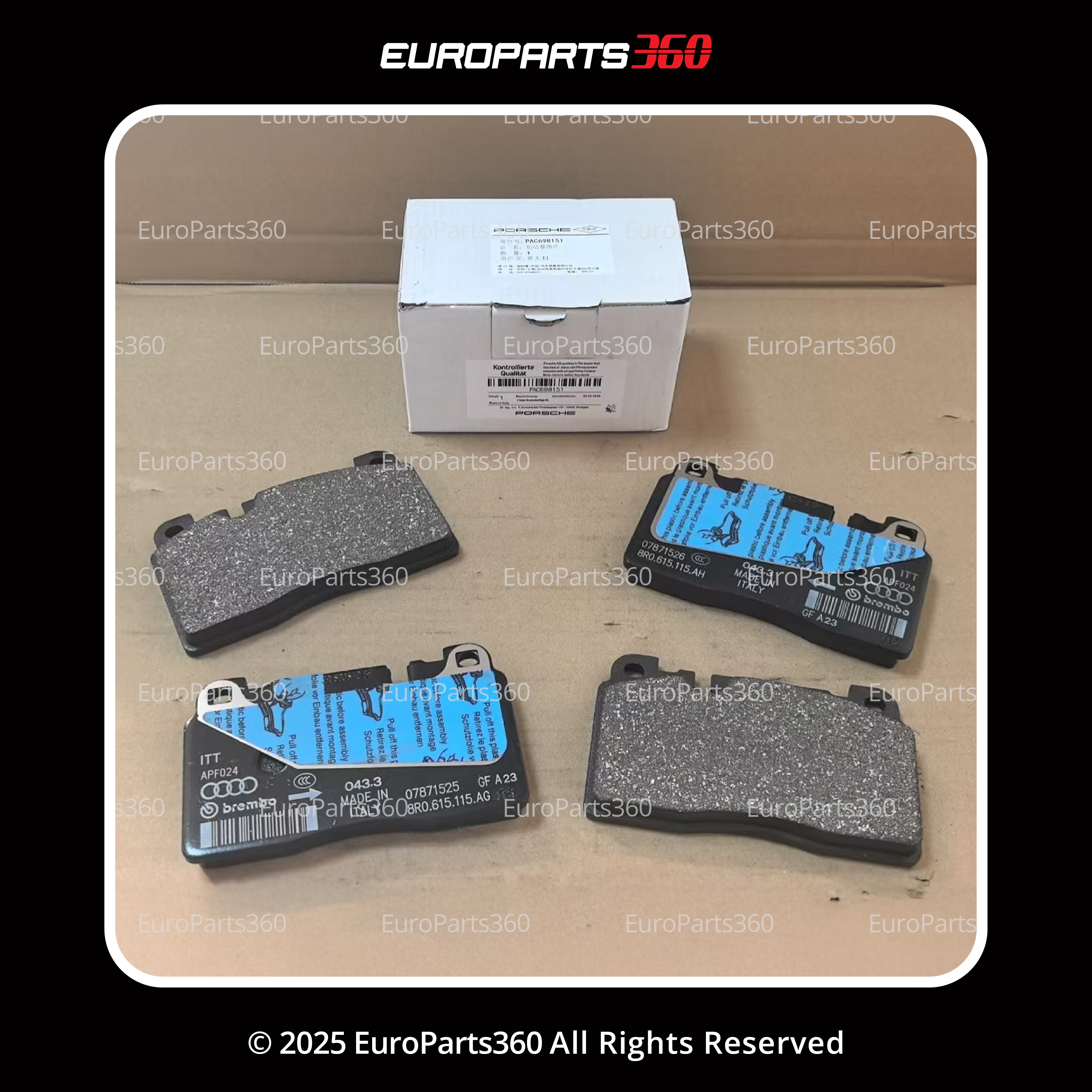 Porsche Macan Front Brake Pads With Sensors PAC698151, 95B698151H - Europarts360