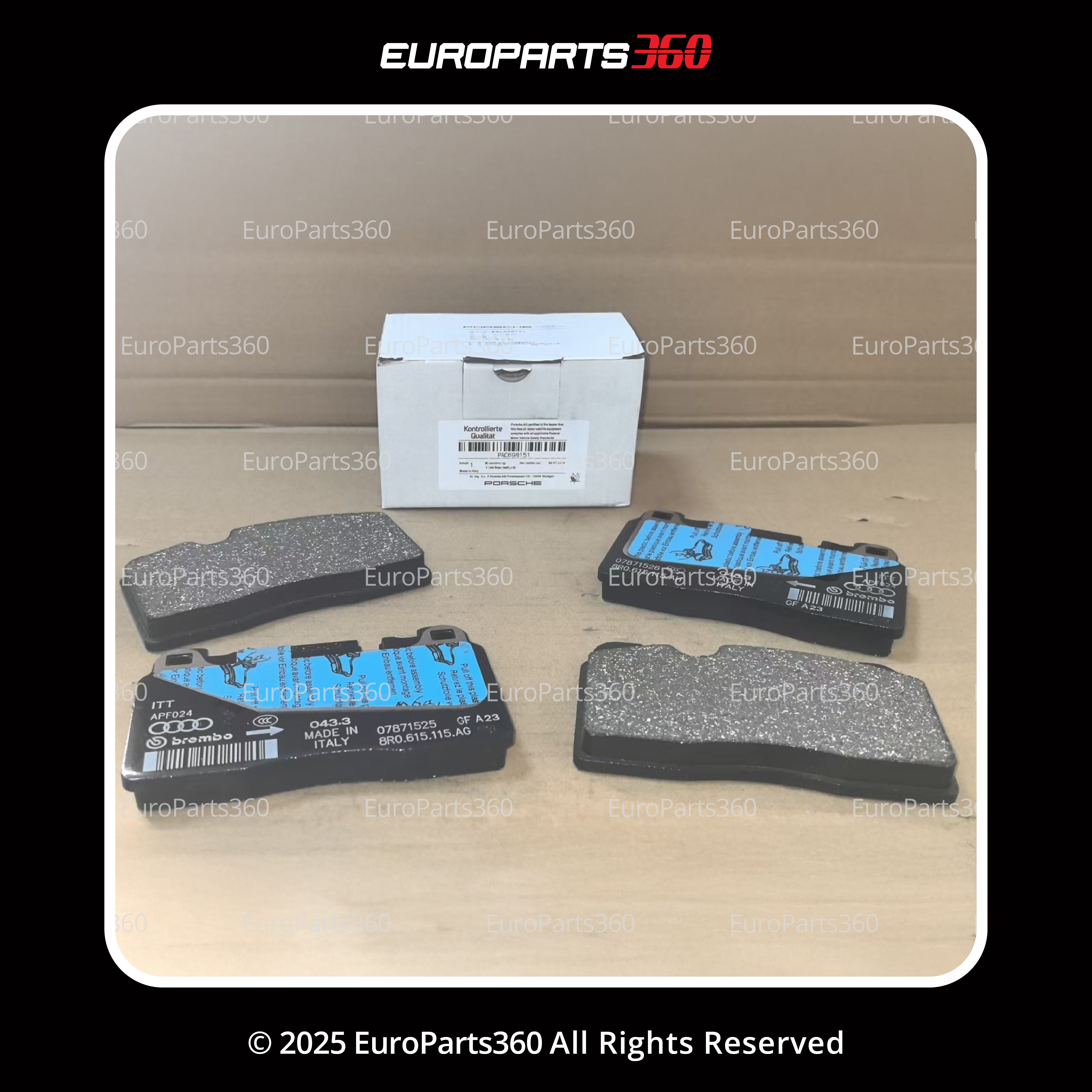 Porsche Macan Front Brake Pads With Sensors PAC698151, 95B698151H - Europarts360