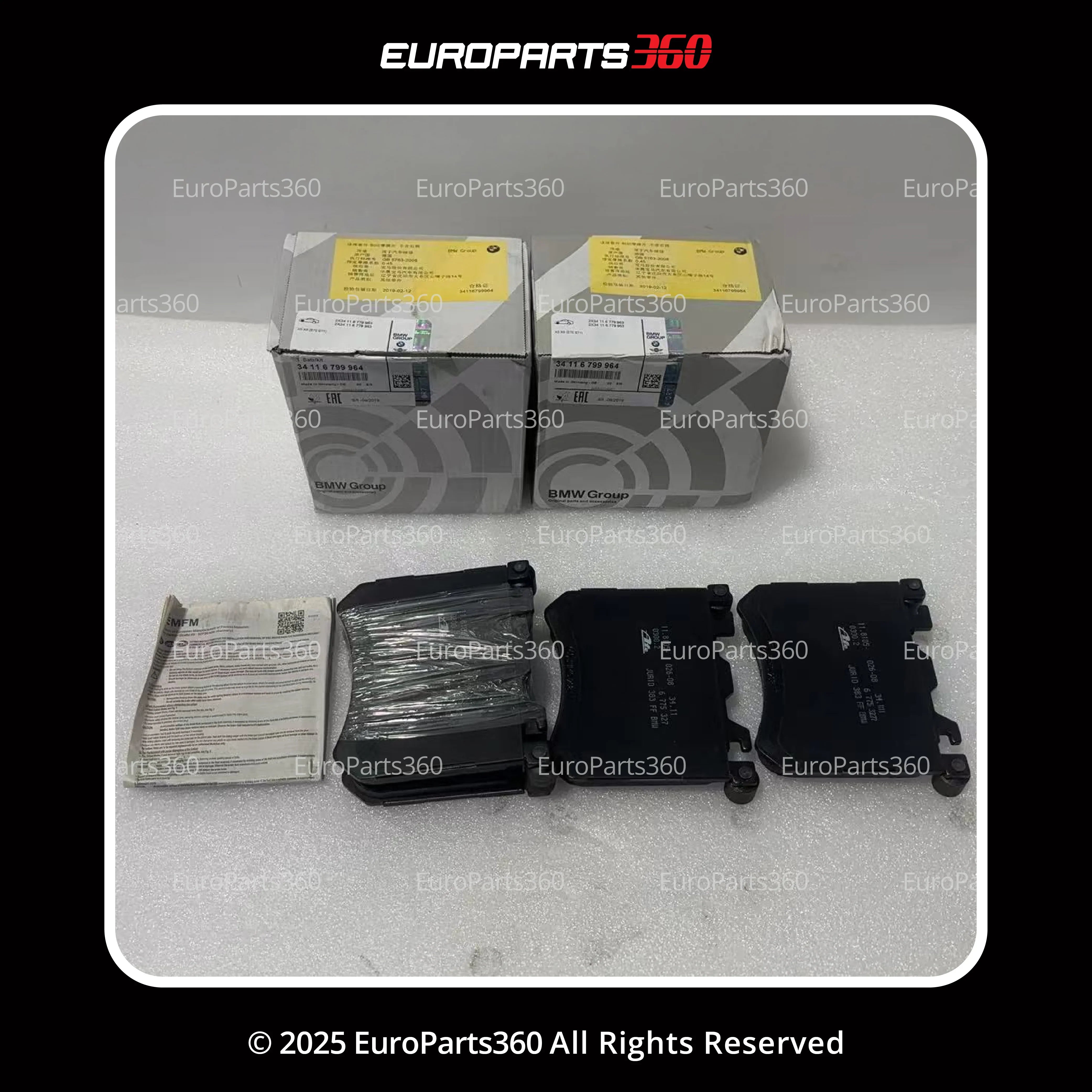 Rolls Royce Wraith Dawn Ghost Front and Rear Brake Pads With Sensors Kit 34116799964 - Europarts360