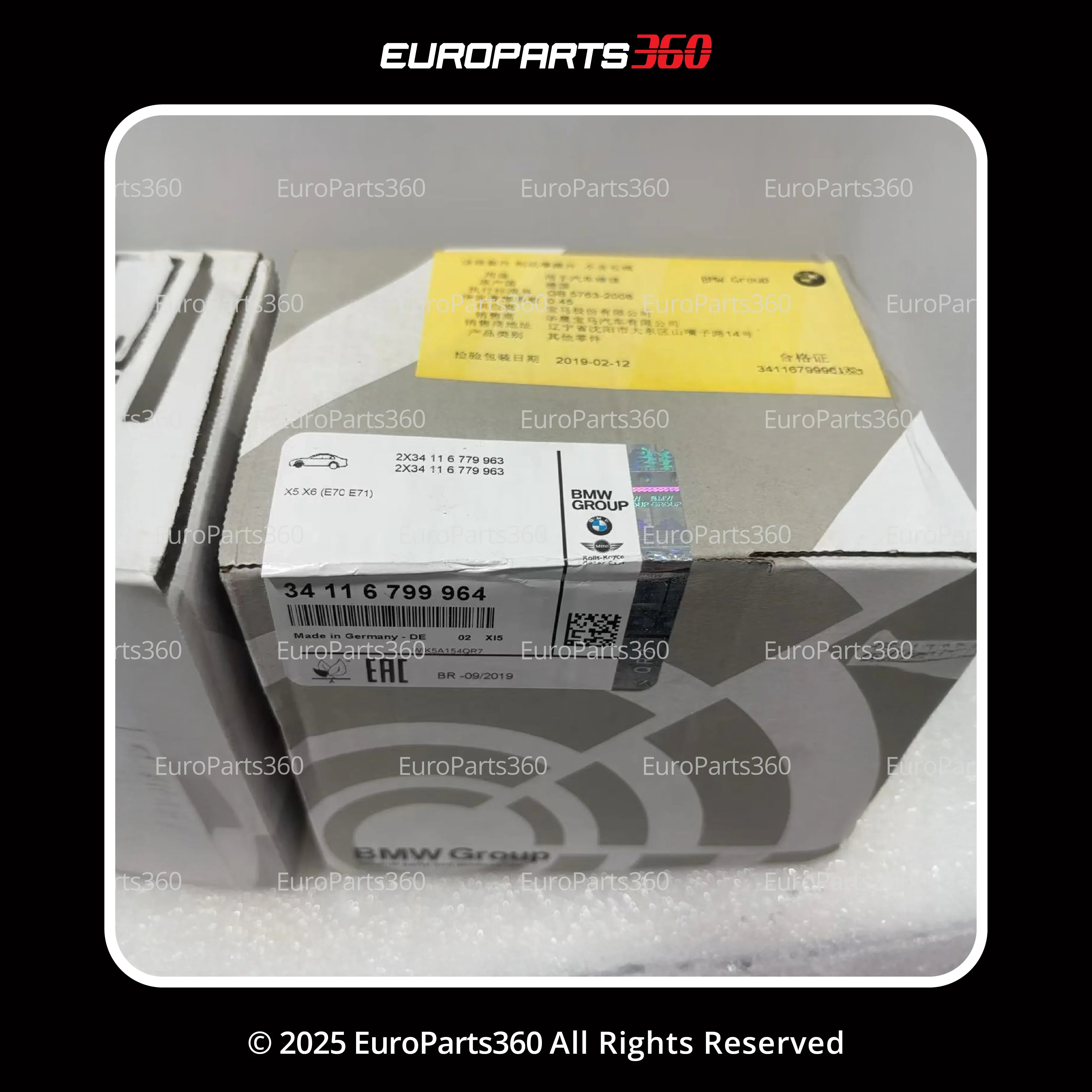Rolls Royce Wraith Dawn Ghost Front and Rear Brake Pads With Sensors Kit 34116799964 - Europarts360