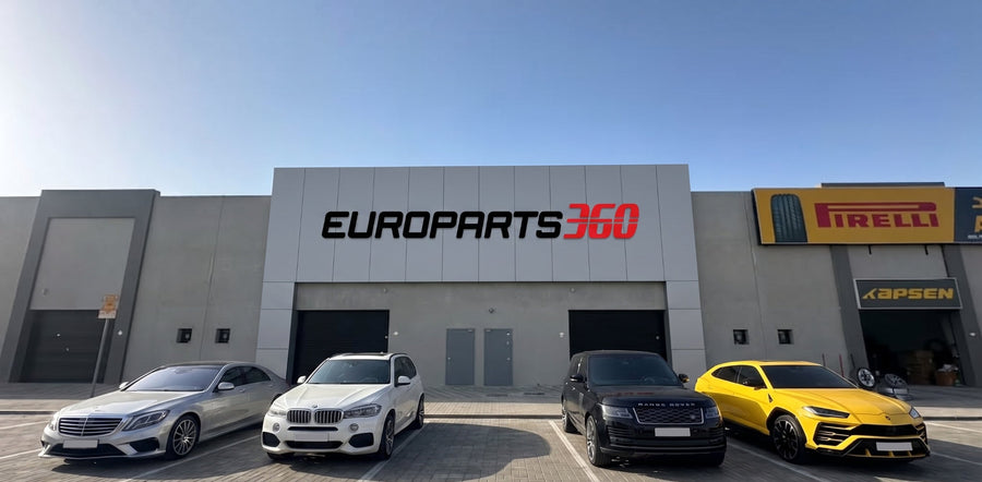EUROPARTS360 car parts store with multiple cars parked in front