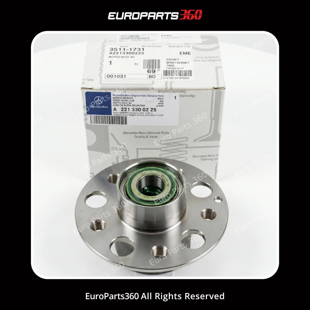 Mercedes S-Class Front Wheel Hub & Bearing Assembly A2213300225 05-13 Europarts360