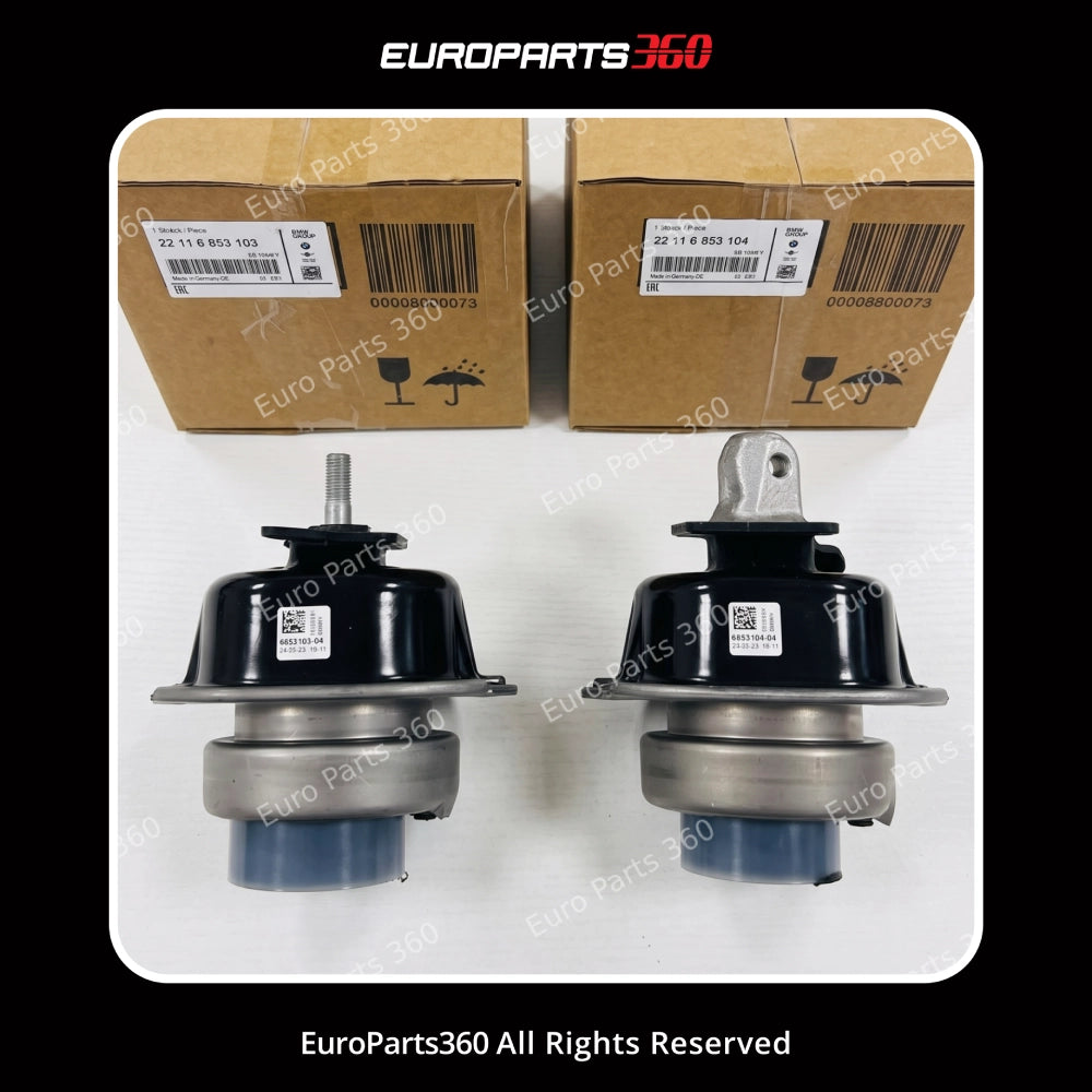 BMW X5 X6 Left & Right Engine Mount Set 22116853103, 22116853104 13–19 Europarts360