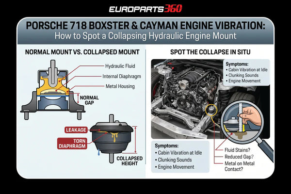 Porsche 718 Boxster & Cayman Engine Vibration: How to Spot a Collapsing Hydraulic Engine Mount